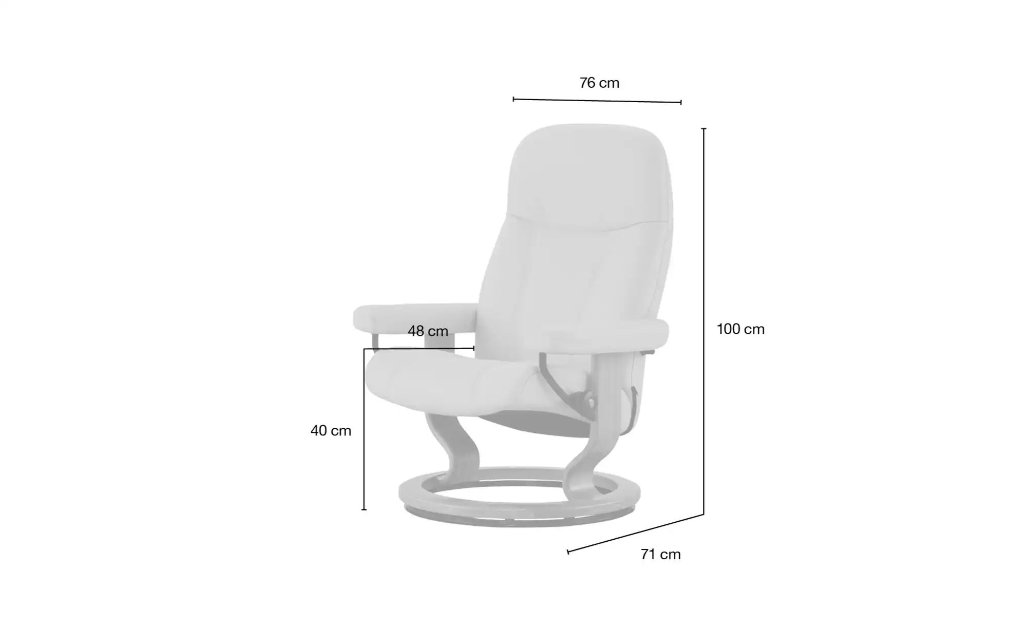 Stressless Relaxsessel mit Hocker Leder Consul M ¦ braun ¦ Maße (cm): B: 76 günstig online kaufen