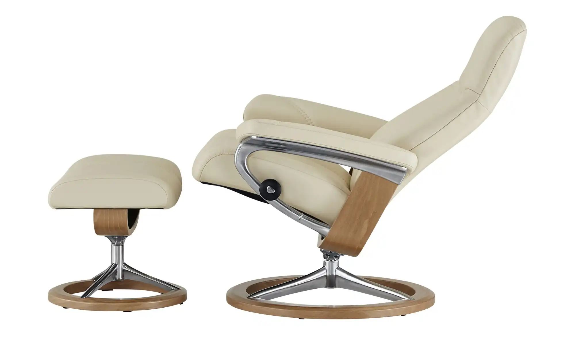 Thumbnail - Stressless Relaxsessel mit Hocker Leder Consul M ¦ creme ¦ Maße (cm): B: 76 H: 100 T: 71.0 Polstermöbel > Sessel > Ferns...