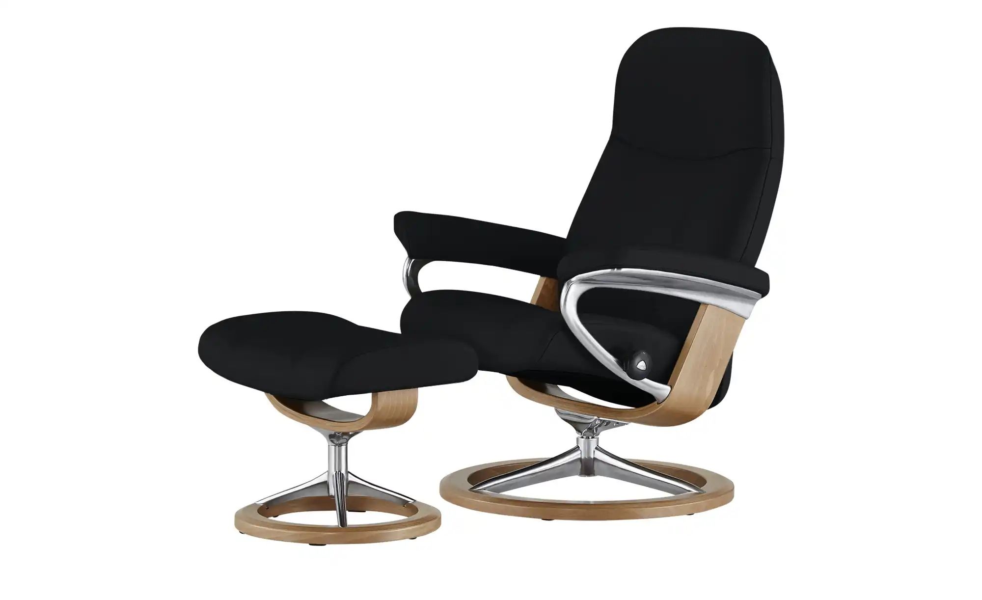 Stressless Relaxsessel mit Hocker Leder Consul M ¦ schwarz ¦ Maße (cm): B: günstig online kaufen