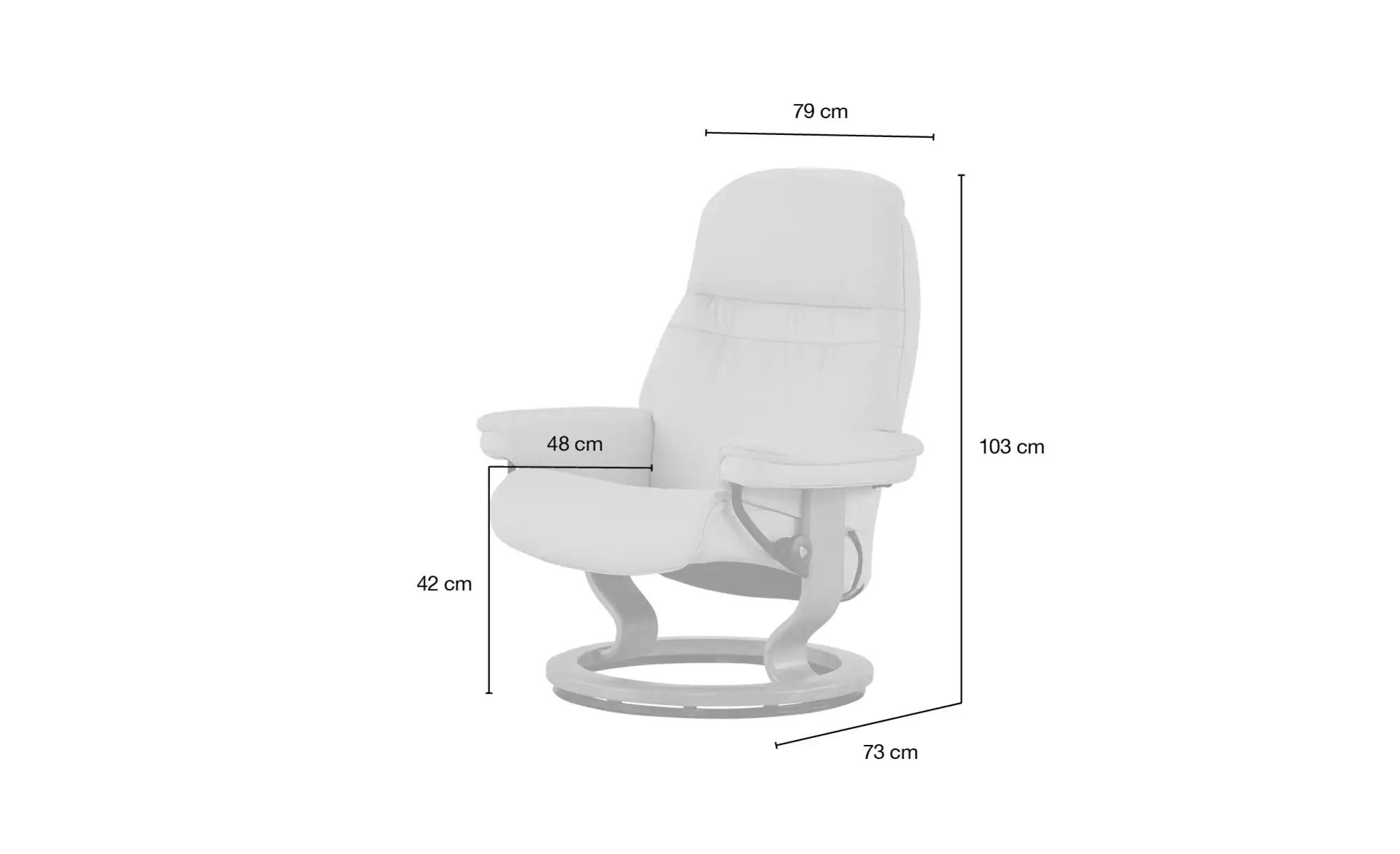 Thumbnail - Stressless Relaxsessel mit Hocker Leder Sunrise M ¦ creme ¦ Maße (cm): B: 79 H: 103 T: 73.0 Polstermöbel > Sessel > Fern...