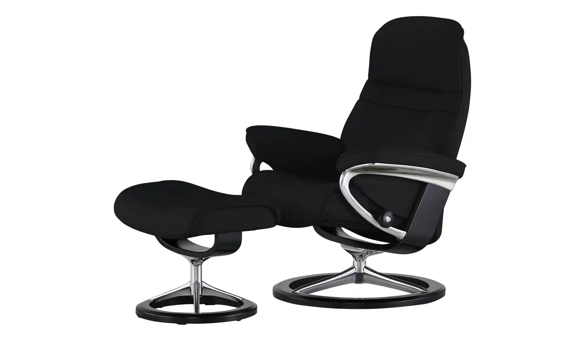 Stressless Relaxsessel mit Hocker Leder Sunrise M ¦ schwarz ¦ Maße (cm): B: günstig online kaufen