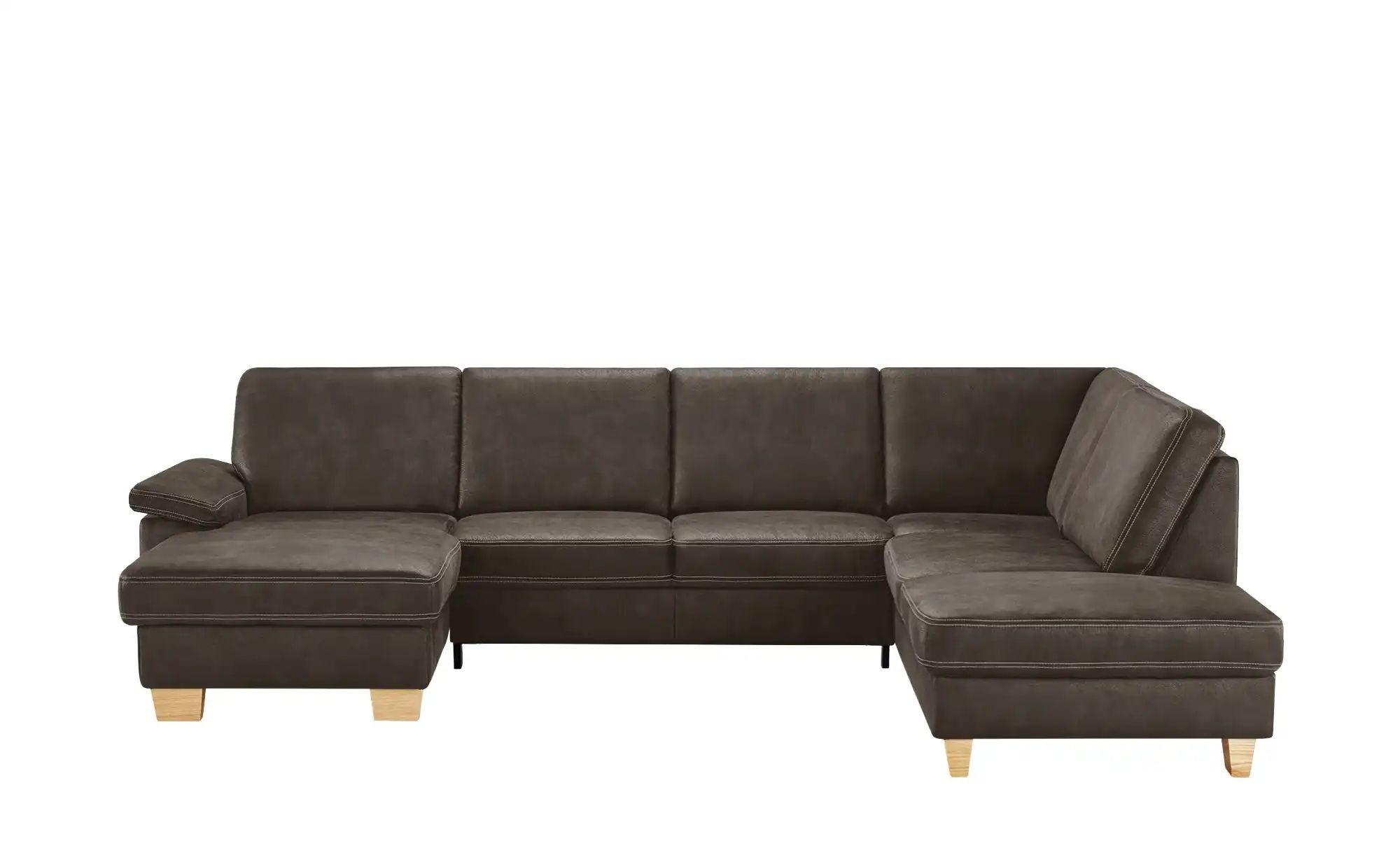 meinSofa Wohnlandschaft  Kunstleder Samu ¦ braun ¦ Maße (cm): B: 316 H: 90 günstig online kaufen