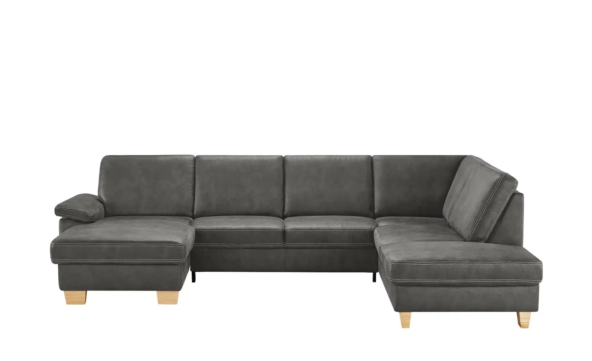 meinSofa Wohnlandschaft  Kunstleder Samu ¦ grau ¦ Maße (cm): B: 316 H: 90 T günstig online kaufen