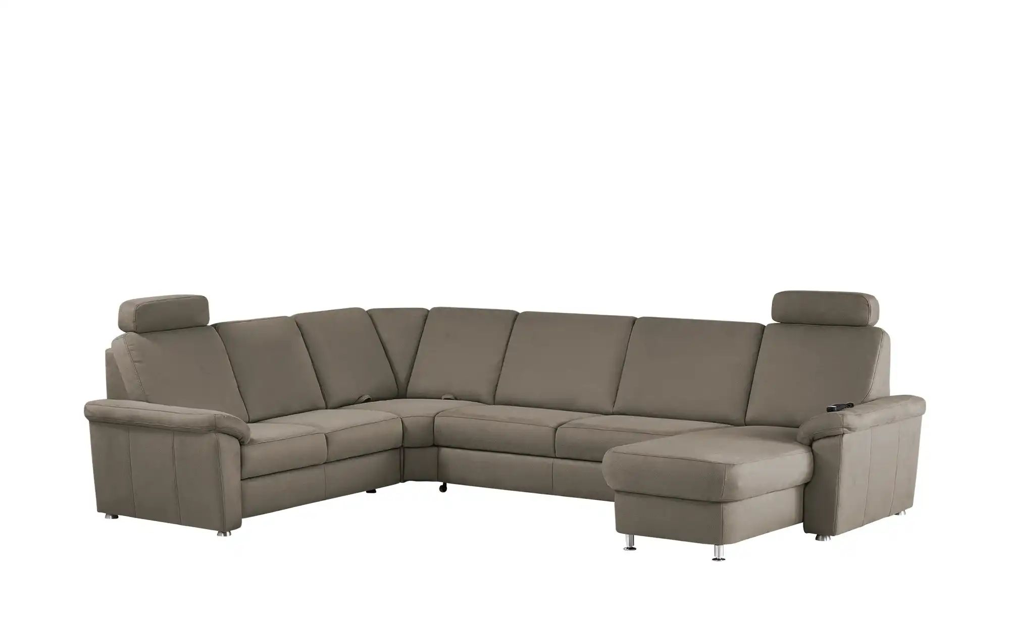 meinSofa Wohnlandschaft Mikrofaser Rita ¦ grau ¦ Maße (cm): B: 330 H: 91 T: günstig online kaufen