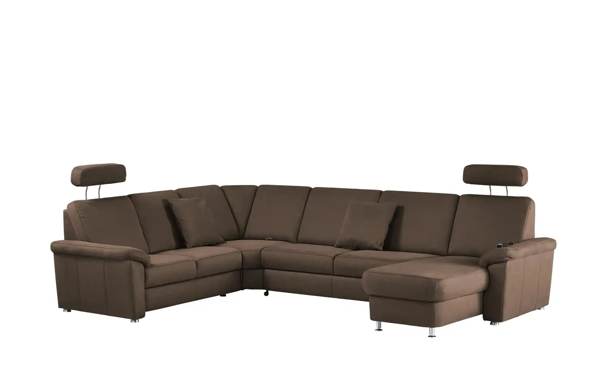 meinSofa Wohnlandschaft Mikrofaser Rita ¦ braun ¦ Maße (cm): B: 330 H: 91 T günstig online kaufen