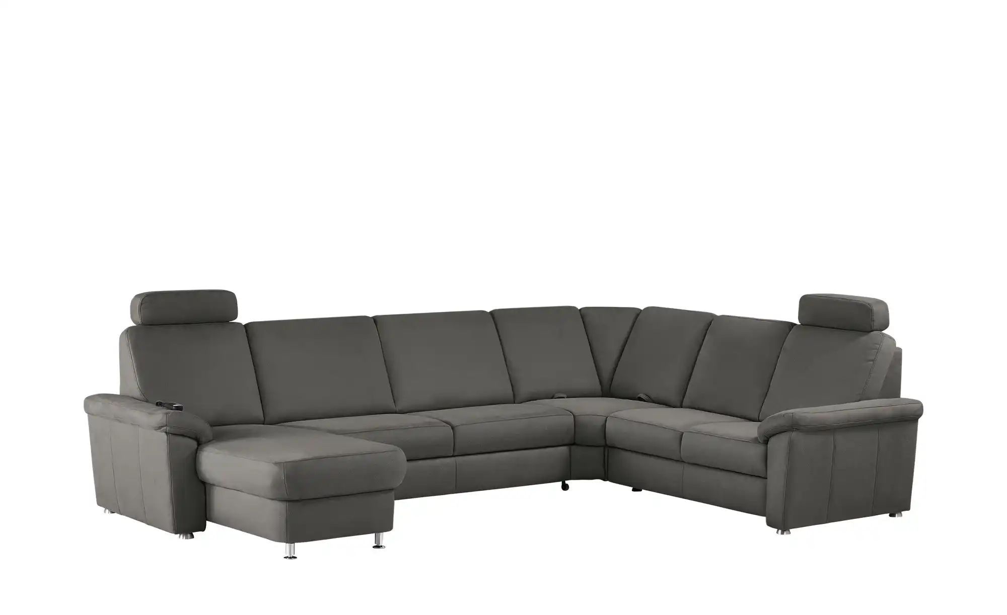 meinSofa Wohnlandschaft Mikrofaser Rita ¦ grau ¦ Maße (cm): B: 330 H: 91 T: günstig online kaufen