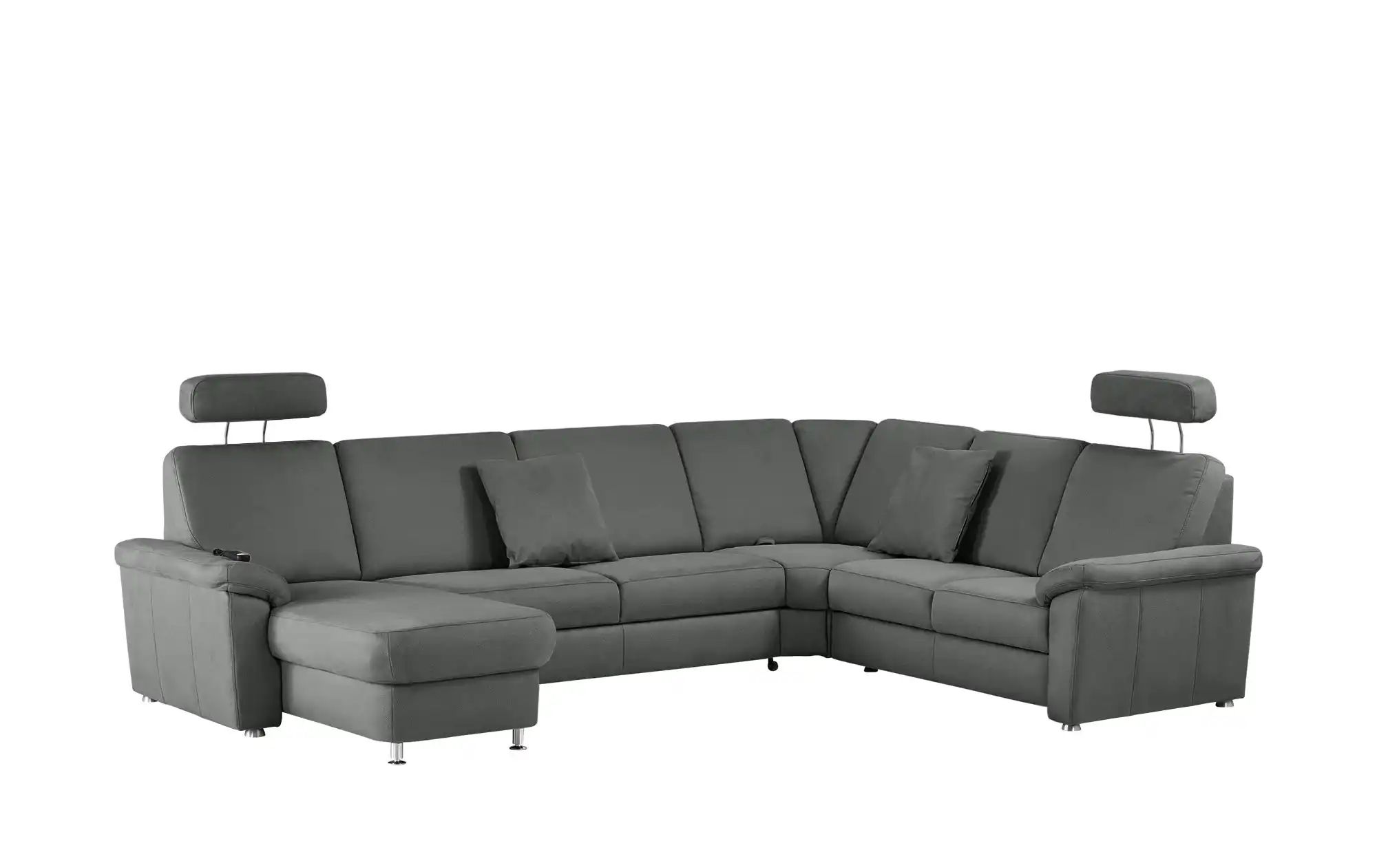 meinSofa Wohnlandschaft Mikrofaser Rita ¦ grau ¦ Maße (cm): B: 330 H: 91 T: günstig online kaufen