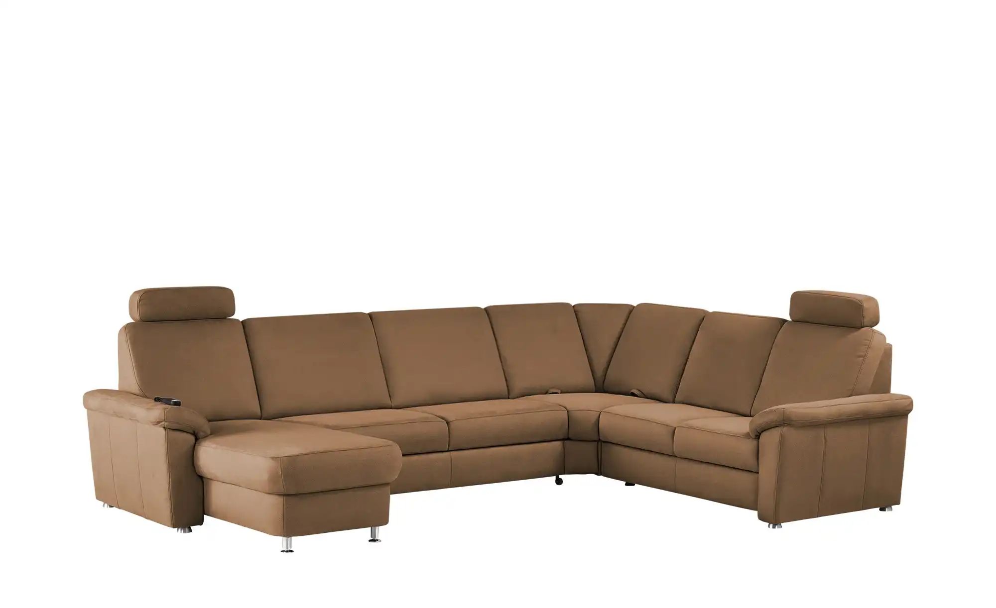 meinSofa Wohnlandschaft Mikrofaser Rita ¦ braun ¦ Maße (cm): B: 330 H: 91 T günstig online kaufen