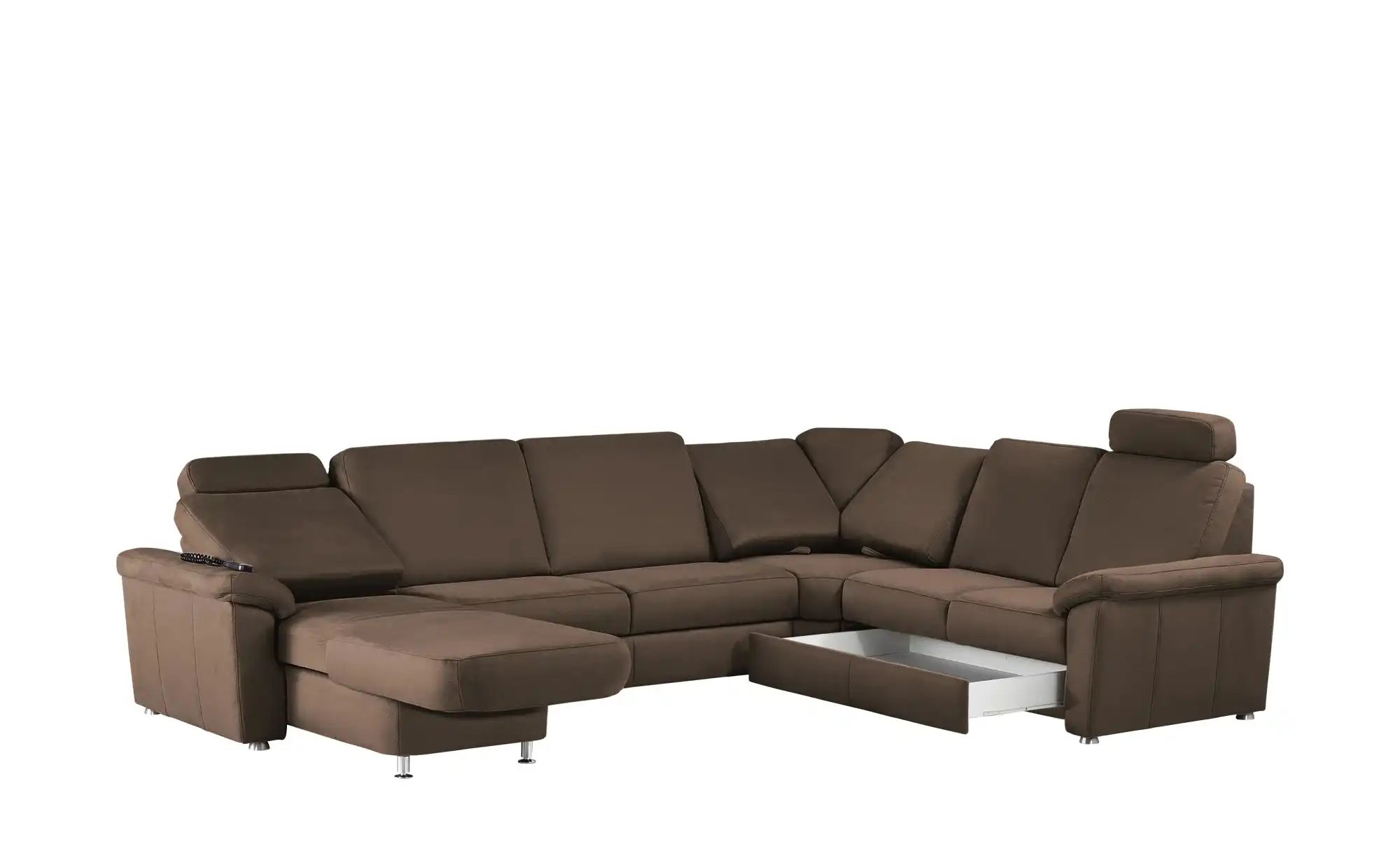 Thumbnail - meinSofa Wohnlandschaft Mikrofaser Rita ¦ braun ¦ Maße (cm): B: 330 H: 91 T: 240.0 Polstermöbel > Sofas > Schlafsofas - ...