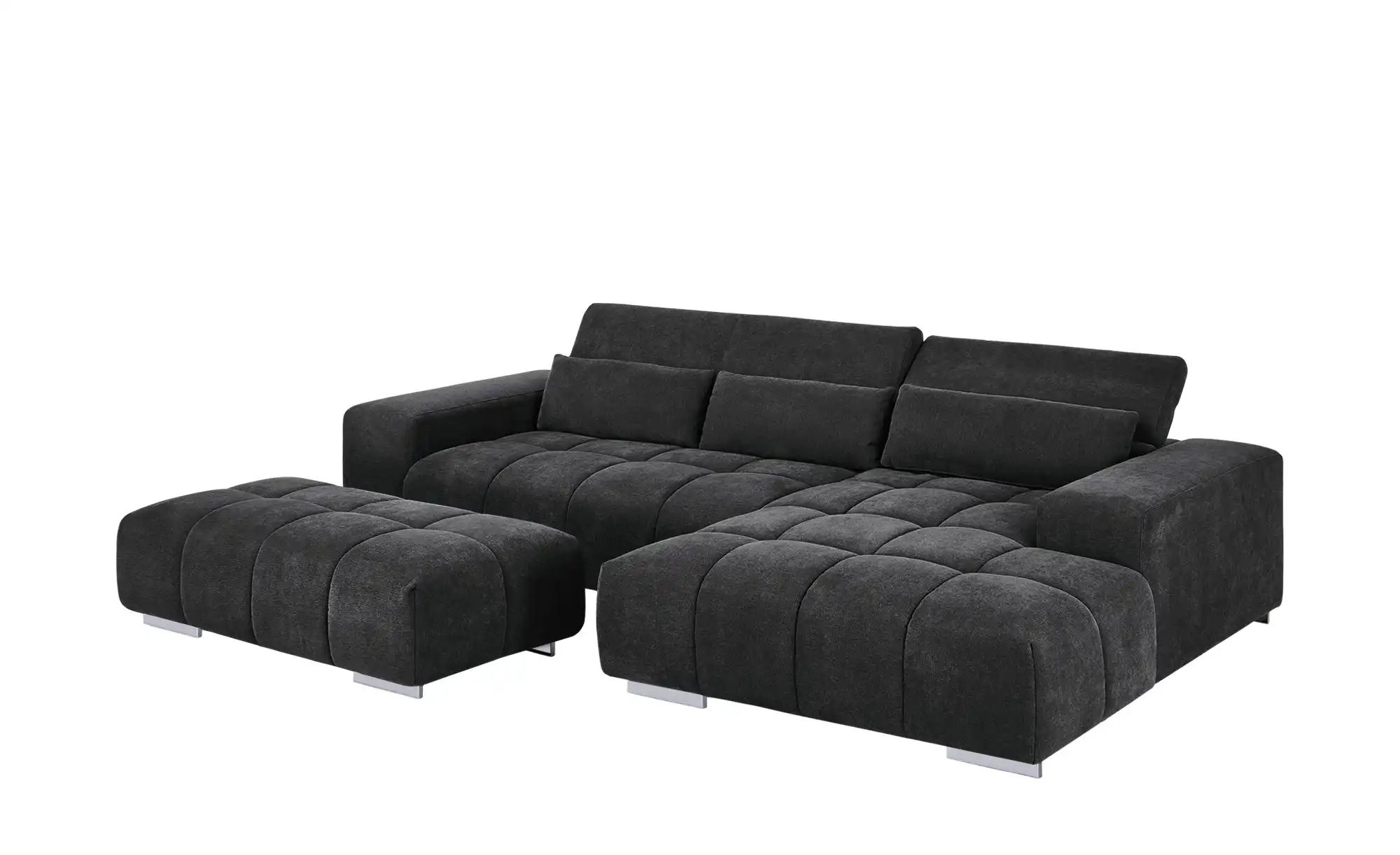 Ecksofa Schwarz Stoff