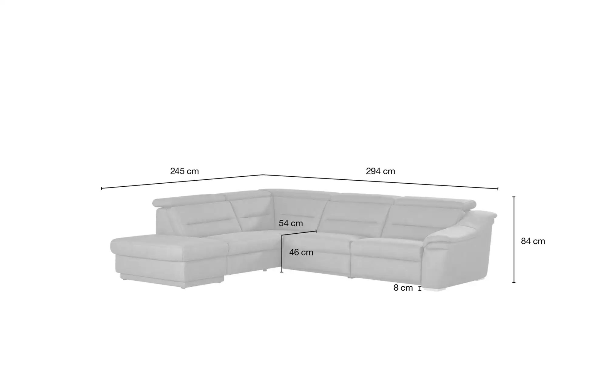 meinSofa Ecksofa  Ivonne-S ¦ grau ¦ Maße (cm): B: 294 H: 84 T: 245 Polsterm günstig online kaufen