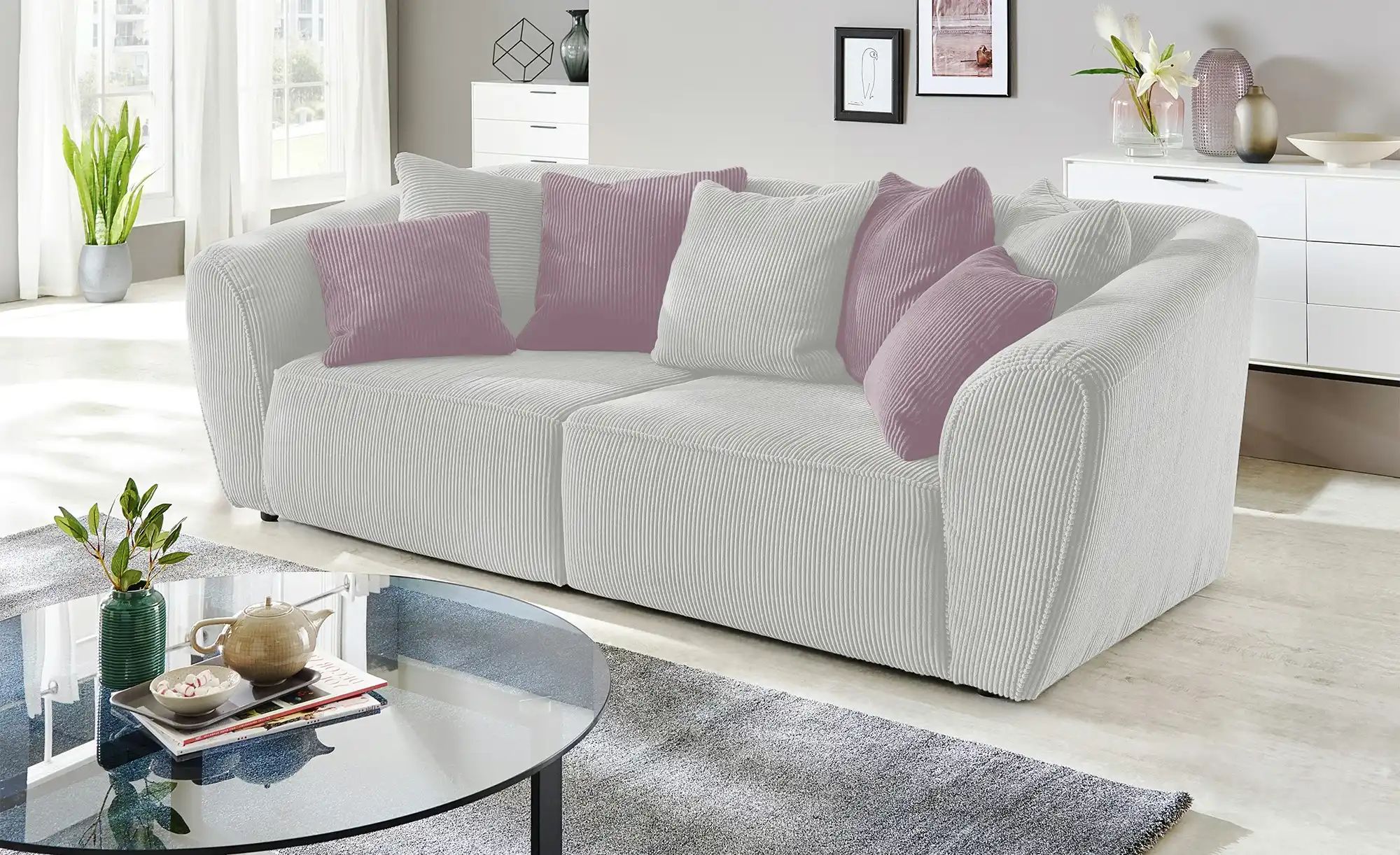 smart Big Sofa  Savita ¦ grau ¦ Maße (cm): B: 250 H: 81 T: 106.0 Polstermöb günstig online kaufen