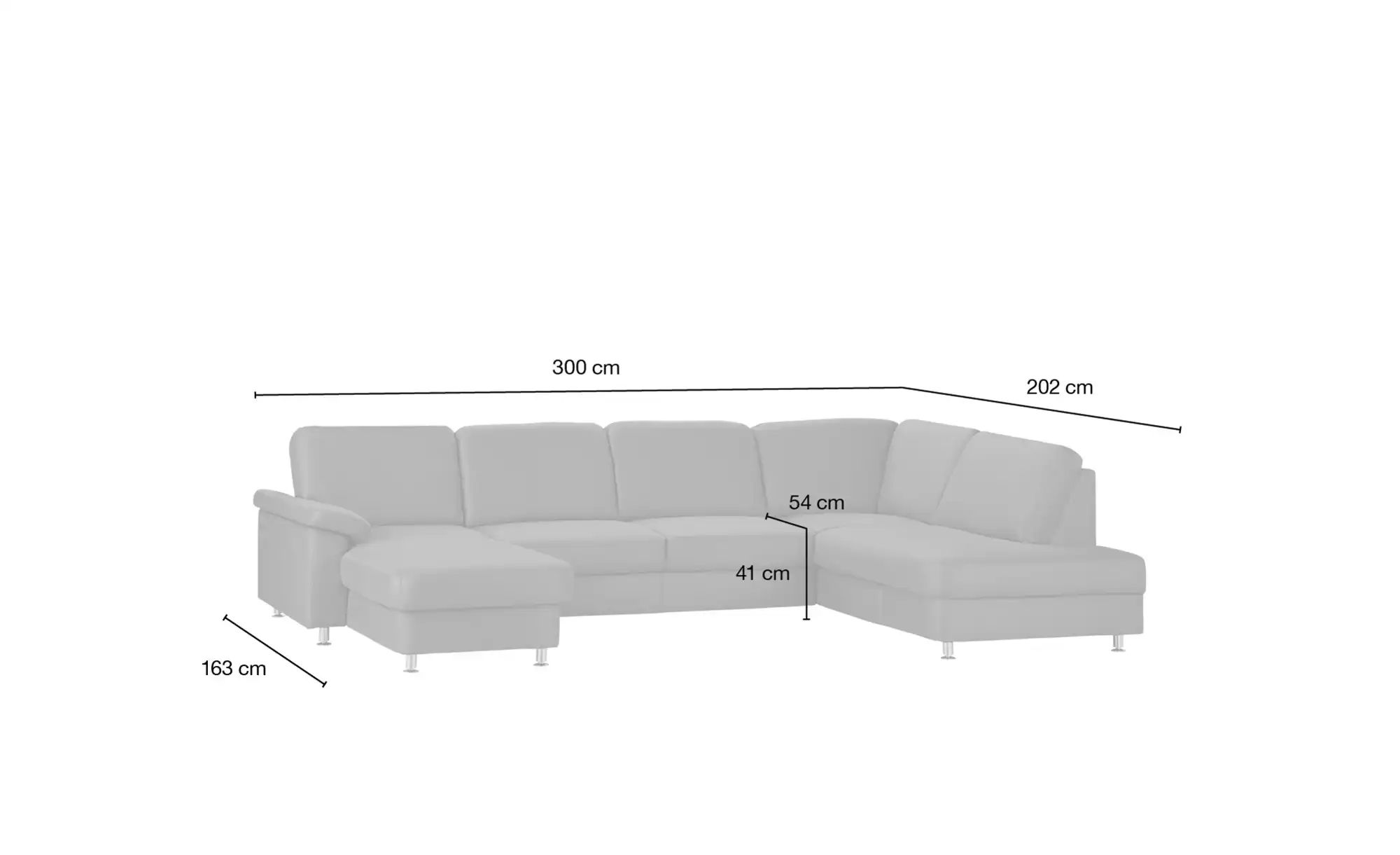 meinSofa Wohnlandschaft  Oliver-S ¦ grau ¦ Maße (cm): B: 300 H: 85 T: 202 P günstig online kaufen