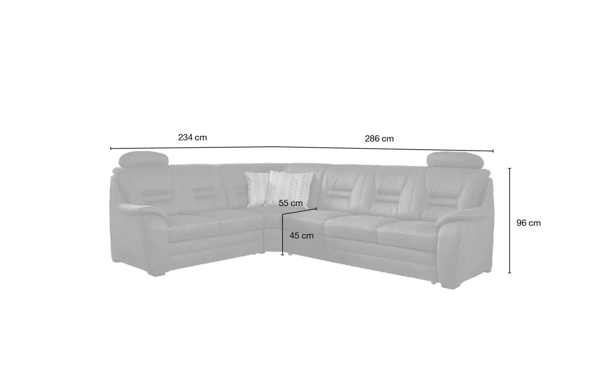 meinSofa Ecksofa  Franka ¦ braun ¦ Maße (cm): B: 286 H: 96 T: 234 Polstermö günstig online kaufen