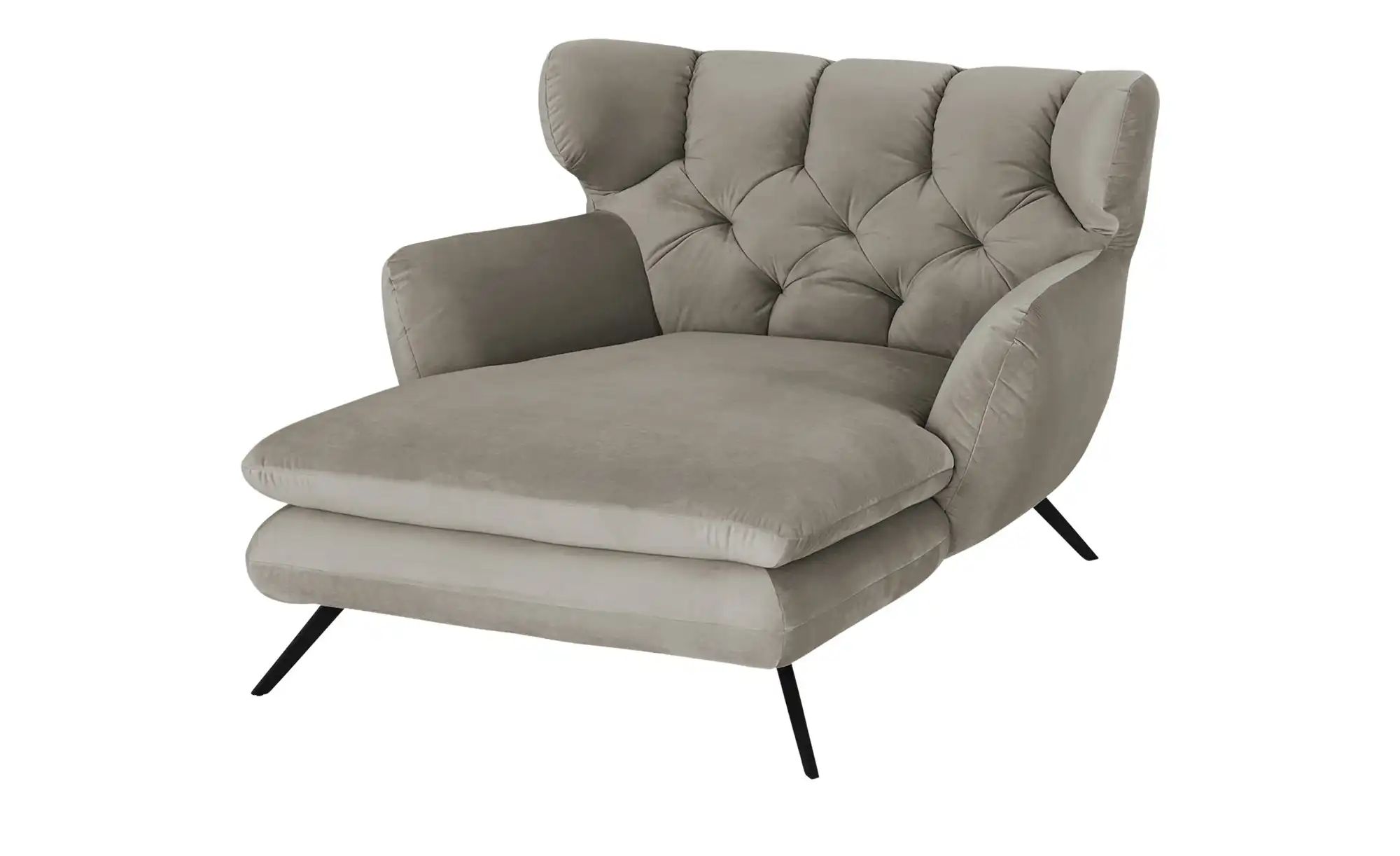 Jette Home Longseat-Sessel Samt Caldara ¦ grau ¦ Maße (cm): B: 126 H: 94 T: günstig online kaufen