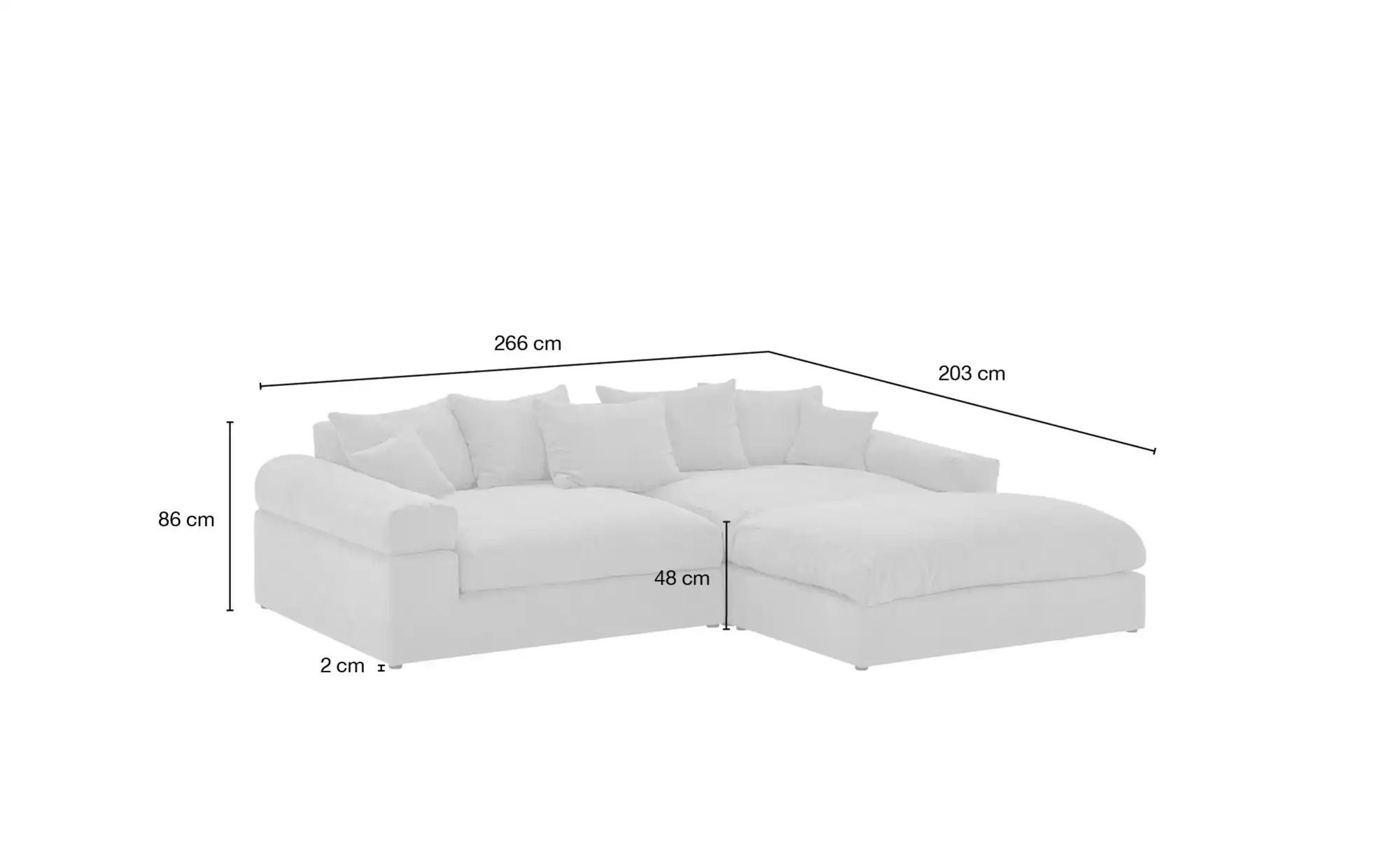 smart Ecksofa  Lionore ¦ rosa/pink ¦ Maße (cm): B: 266 H: 86 T: 203 Polster günstig online kaufen