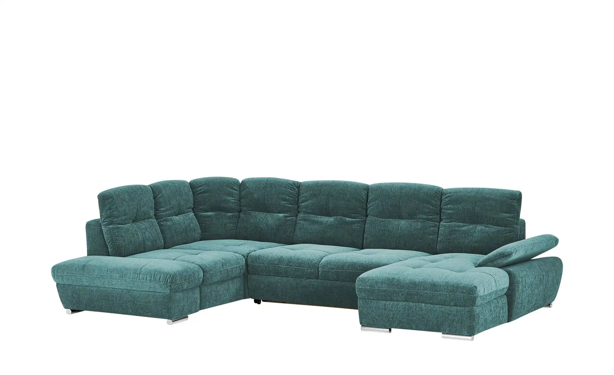 Thumbnail - Wohnlandschaft Gladys ¦ türkis/petrol ¦ Maße (cm): B: 377 H: 103 T: 246.0 Polstermöbel > Sofas > Schlafsofas - Höffner