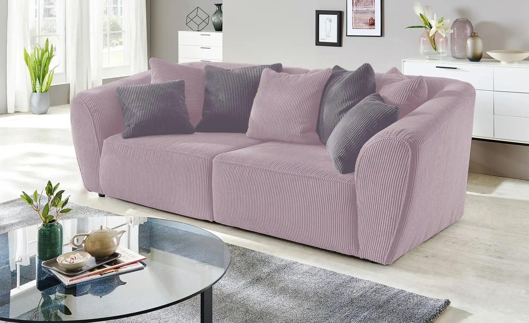 smart Big Sofa  Savita ¦ rosa/pink ¦ Maße (cm): B: 250 H: 81 T: 106 Polster günstig online kaufen