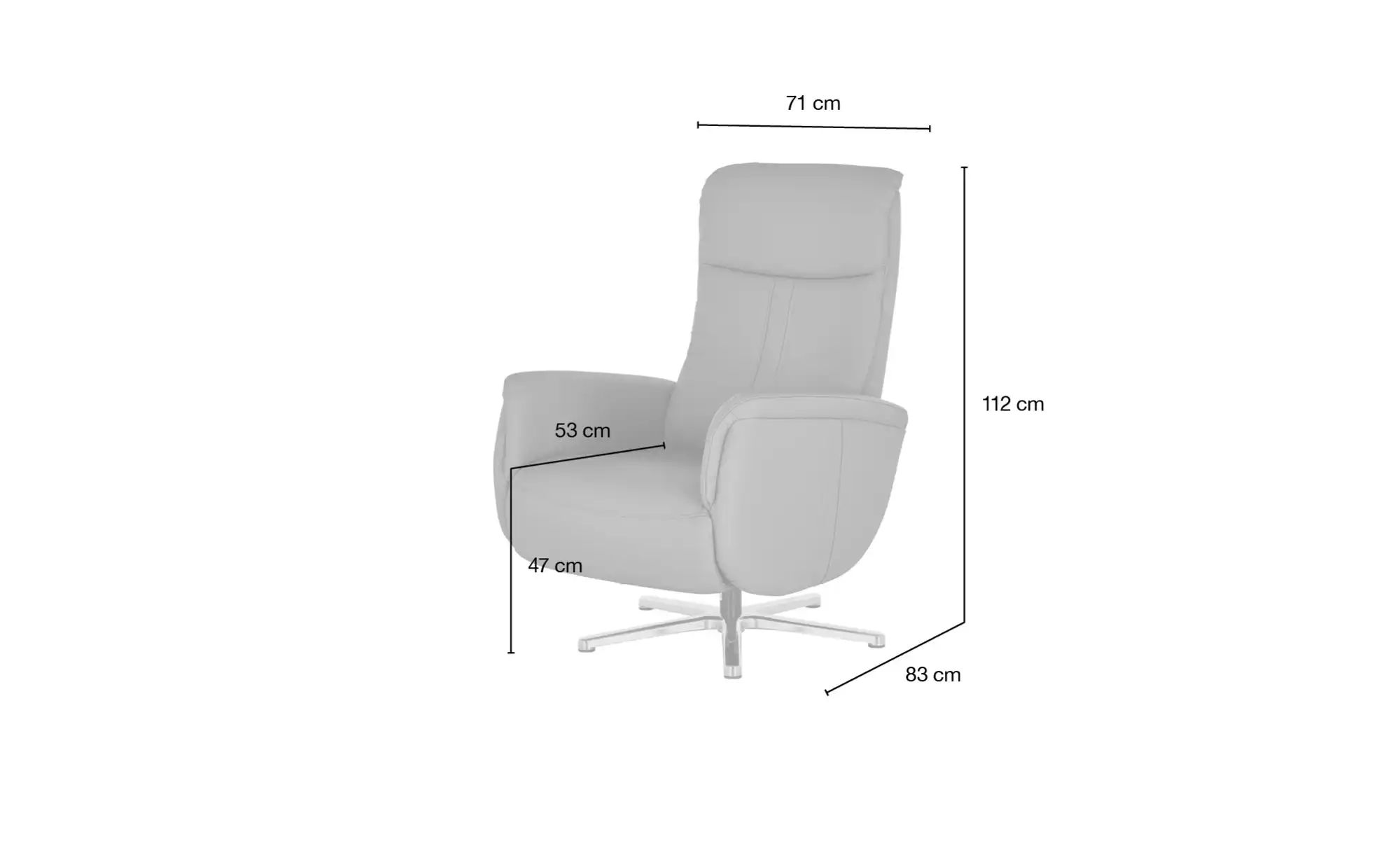 meinSofa Relaxsessel aus Leder Franzi-L ¦ braun ¦ Maße (cm): B: 71 H: 112 T günstig online kaufen