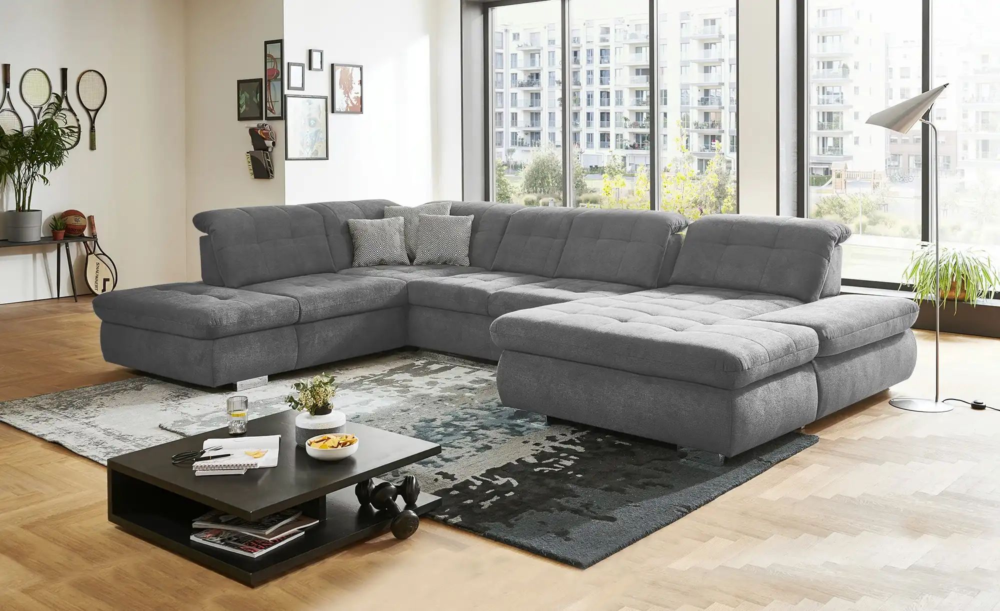 Thumbnail - Lounge Collection Wohnlandschaft mit verschiedenen Funktionen Spencer ¦ grau ¦ Maße (cm): B: 382 H: 102 T: 260.0 Polster...