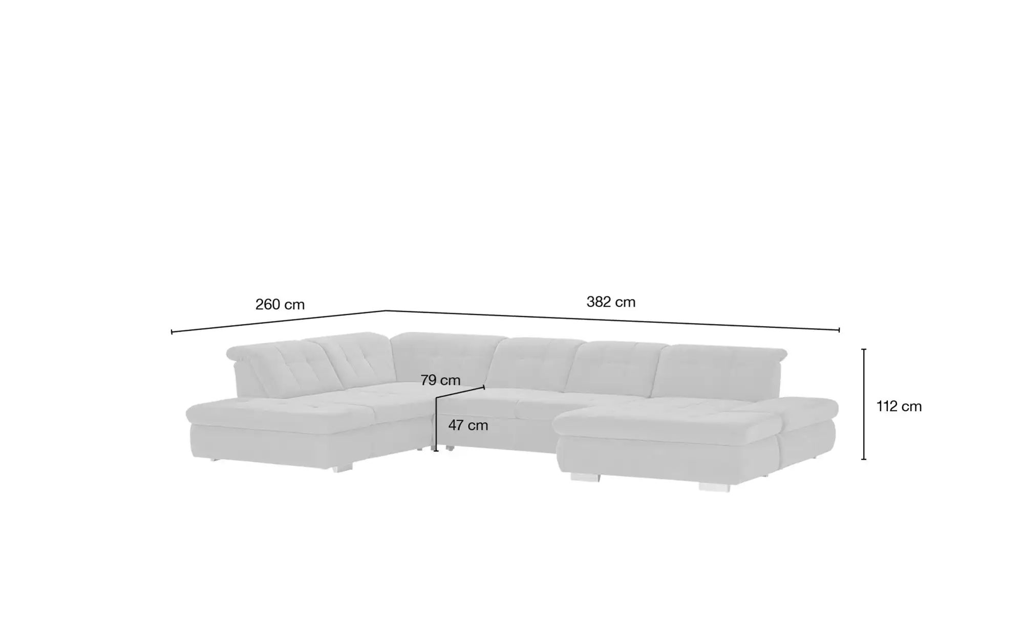 Thumbnail - Lounge Collection Wohnlandschaft mit verschiedenen Funktionen Spencer ¦ grau ¦ Maße (cm): B: 382 H: 102 T: 260.0 Polster...