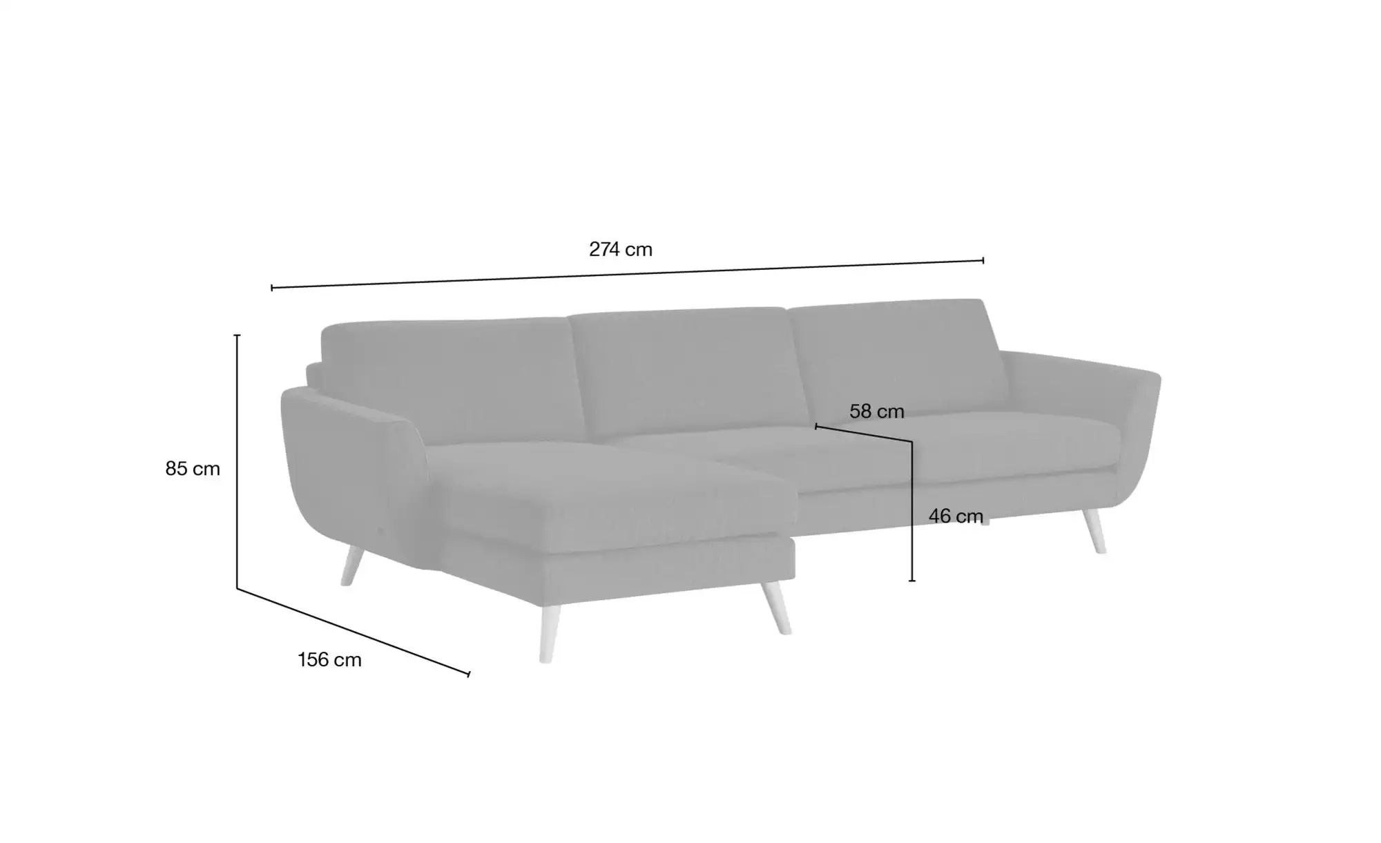 SOHO Ecksofa  Smilla ¦ weiß ¦ Maße (cm): B: 274 H: 85 T: 156 Polstermöbel > günstig online kaufen