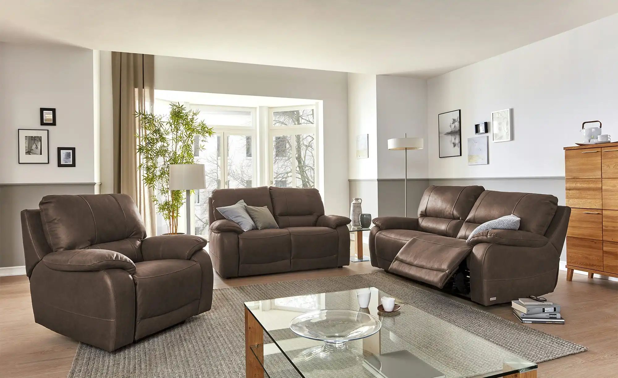 Thumbnail - Wohnwert Einzelsofa  Adelma ¦ braun ¦ Maße (cm): B: 206 H: 98 T: 103.0 Polstermöbel > Sofas > 3-Sitzer - Höffner