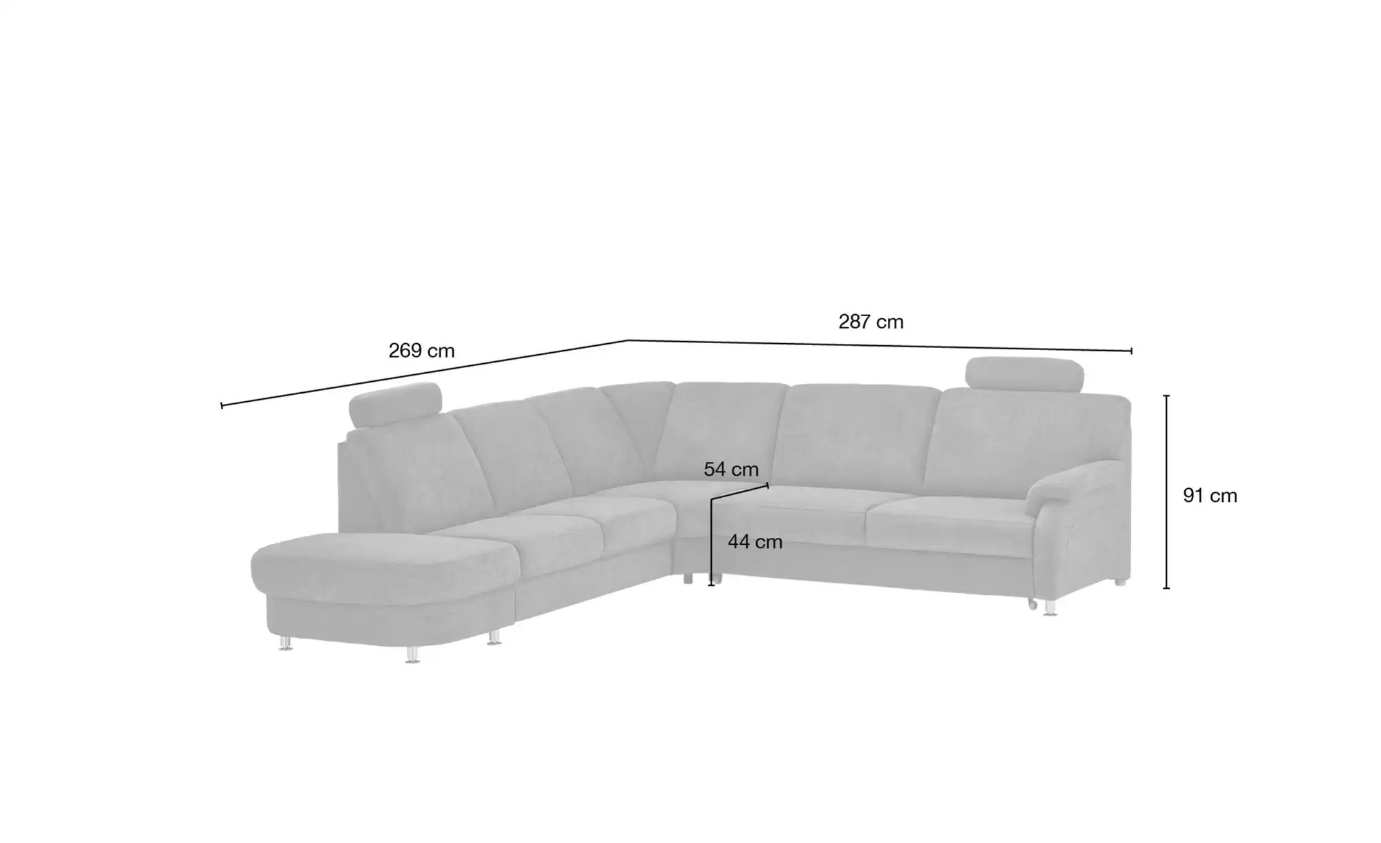 Thumbnail - meinSofa Ecksofa Ole-S ¦ blau ¦ Maße (cm): B: 269 H: 91 T: 287.0 Polstermöbel > Sofas > Ecksofas - Höffner
