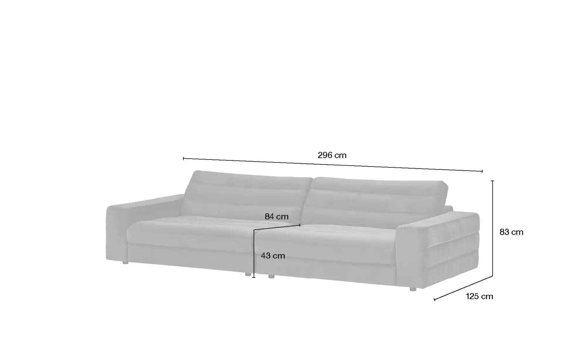 Big Sofa  Scarlatti ¦ blau ¦ Maße (cm): B: 296 H: 83 T: 125.0 Polstermöbel günstig online kaufen