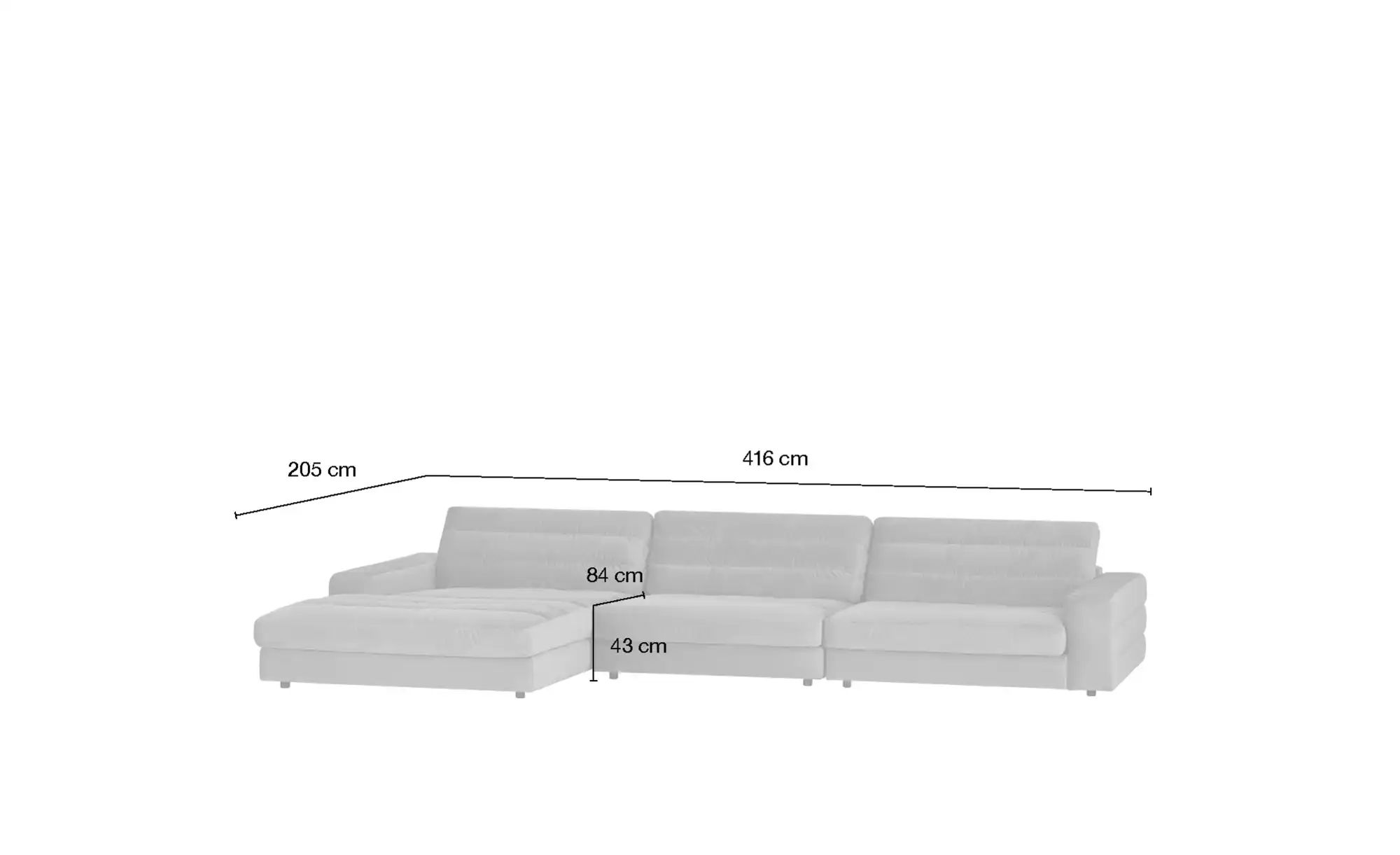 Ecksofa Samt  Scarlatti ¦ gelb ¦ Maße (cm): B: 416 H: 83 T: 205 Polstermöbe günstig online kaufen