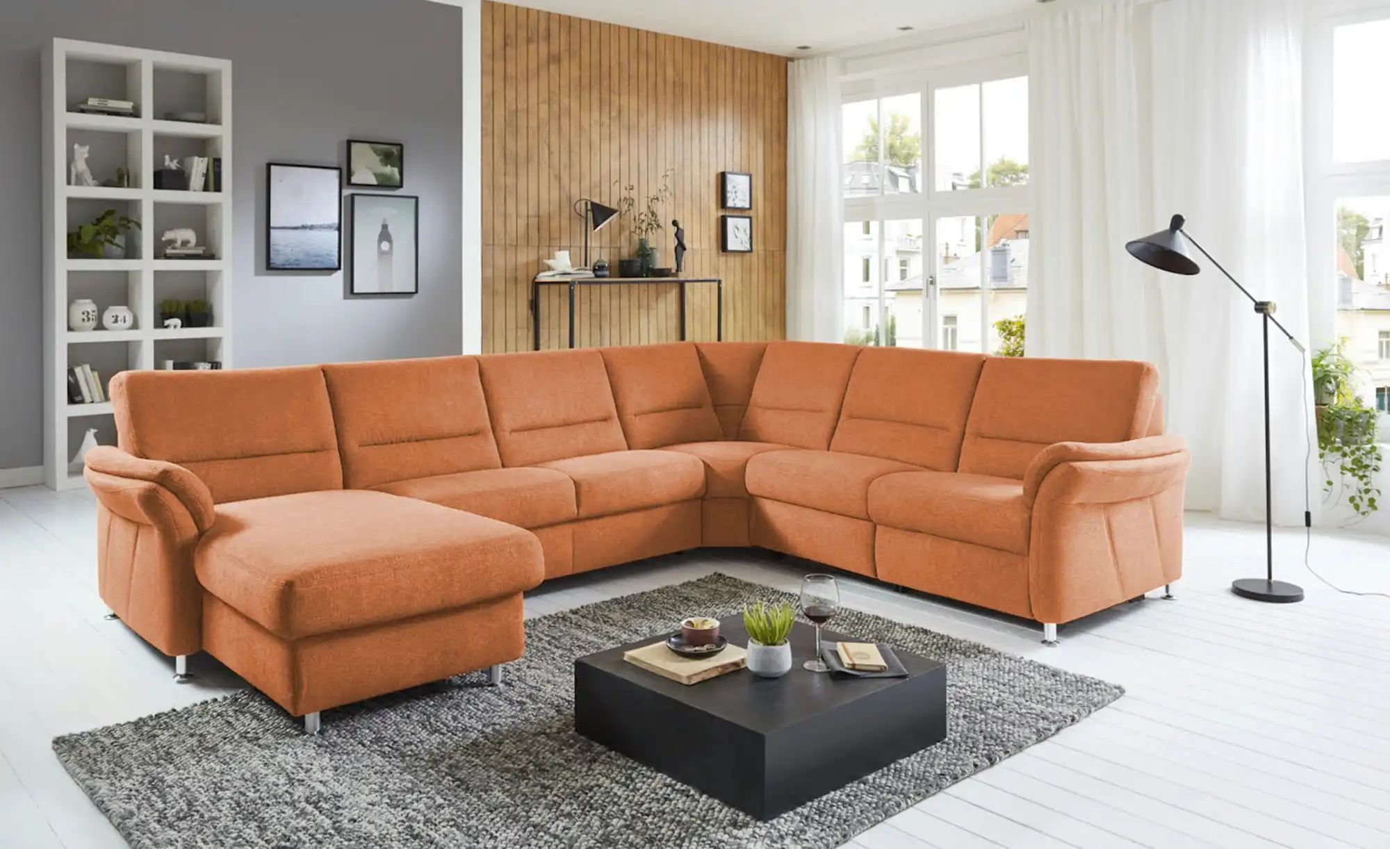 Thumbnail - meinSofa Wohnlandschaft Donald ¦ orange ¦ Maße (cm): B: 330 H: 89 T: 262.0 Polstermöbel > Sofas > Wohnlandschaften - Hö...