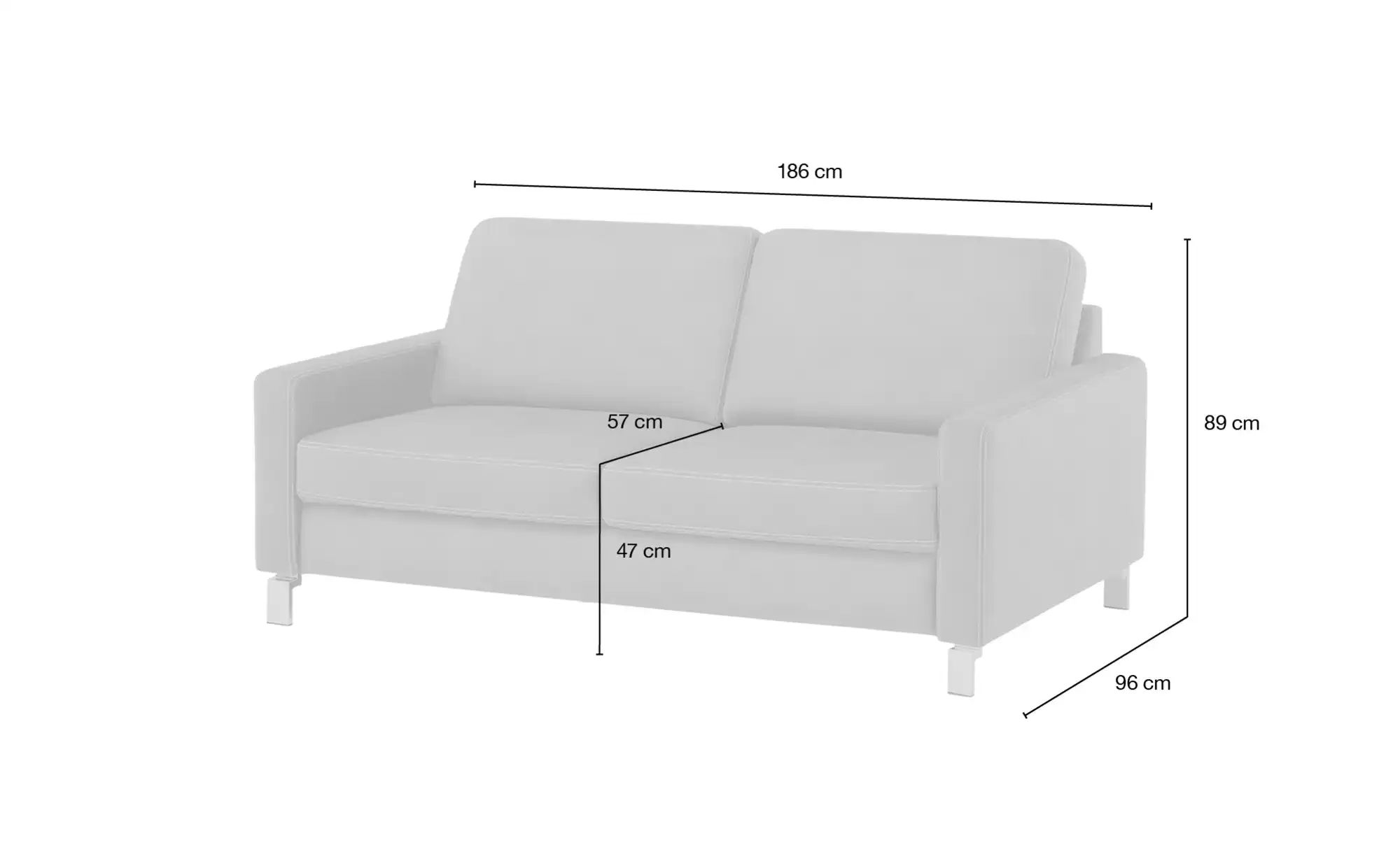 Max Schelling Einzelsofa  Maximum Plus ¦ braun ¦ Maße (cm): B: 186 H: 89 T: günstig online kaufen