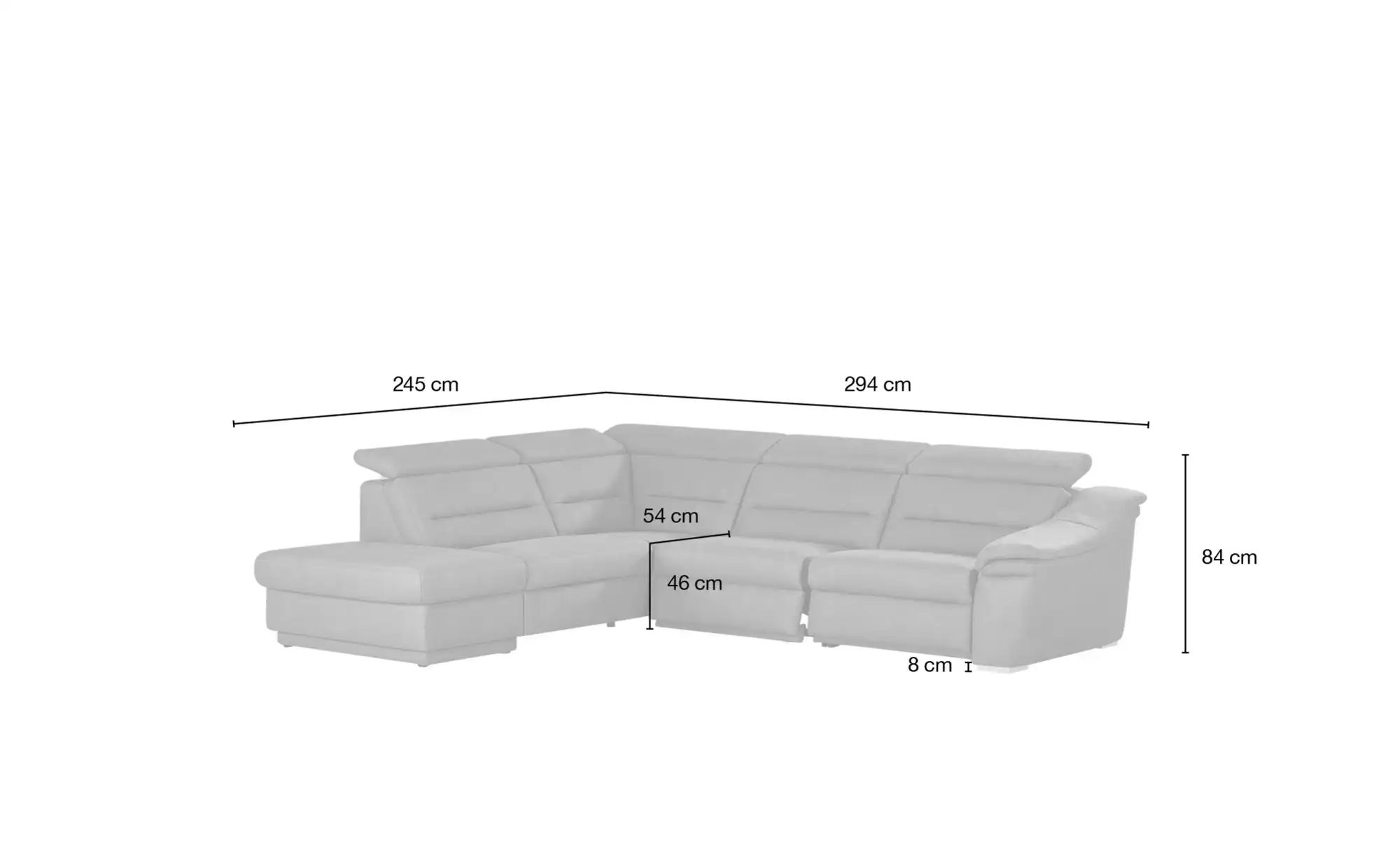 Thumbnail - meinSofa Ecksofa Ivonne-S ¦ grau ¦ Maße (cm): B: 294 H: 84 T: 245.0 Polstermöbel > Sofas > Ecksofas - Höffner