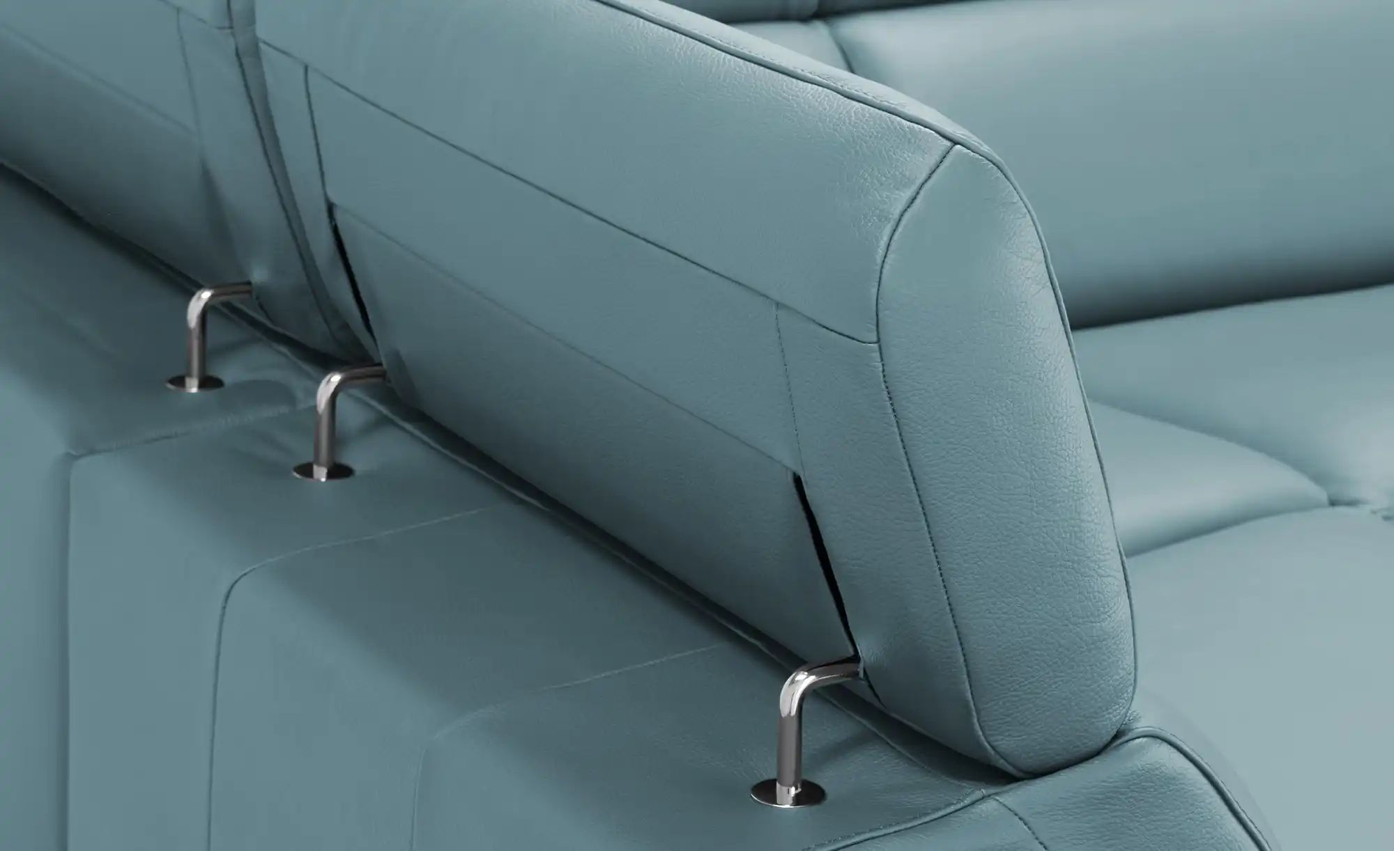 Thumbnail - uno Ecksofa Leder  Dallas ¦ blau ¦ Maße (cm): B: 283 H: 74 T: 228.0 Polstermöbel > Sofas > Ecksofas - Höffner