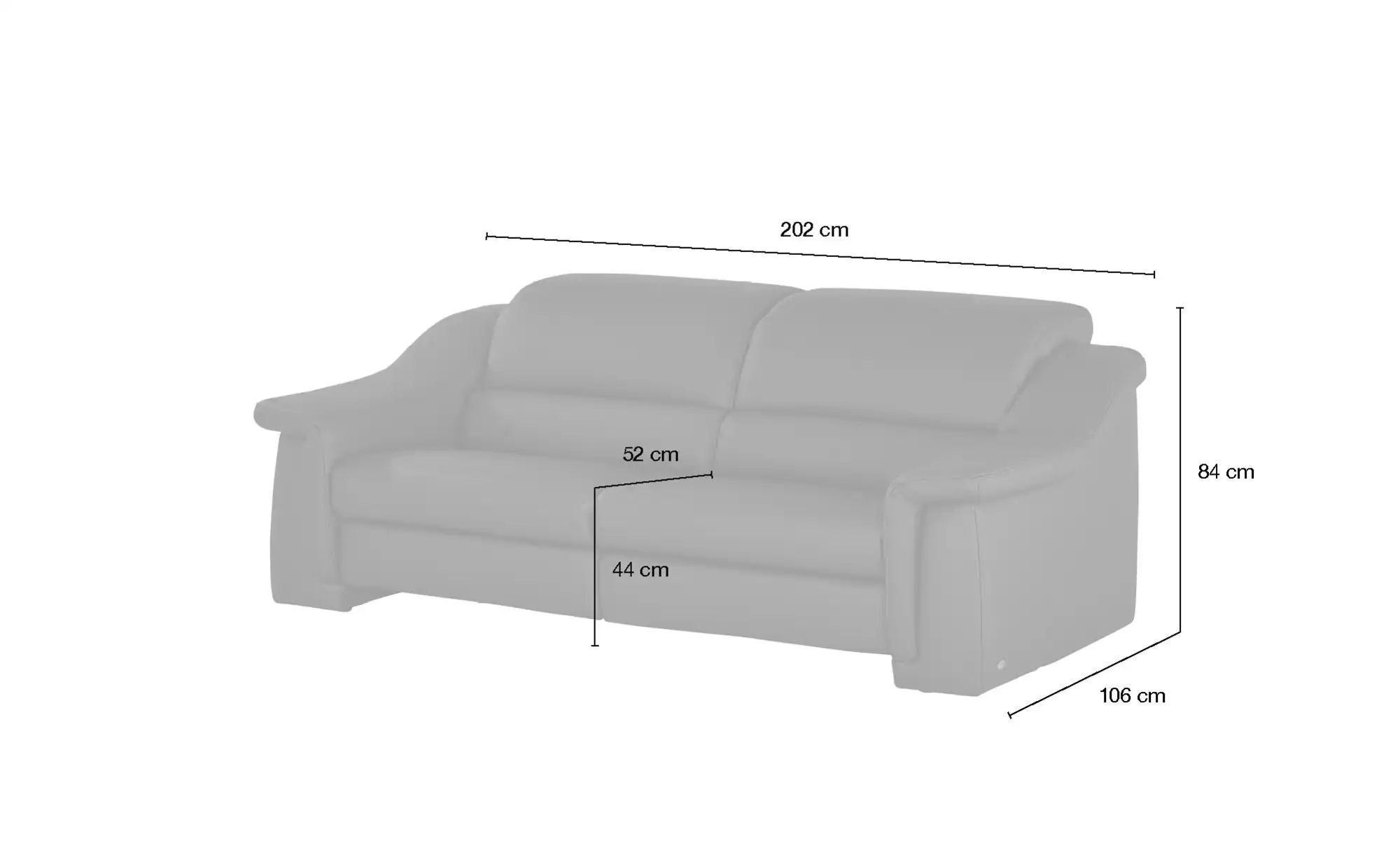 himolla Ledersofa  1501 ¦ rot ¦ Maße (cm): B: 202 H: 84 T: 106.0 Polstermöb günstig online kaufen