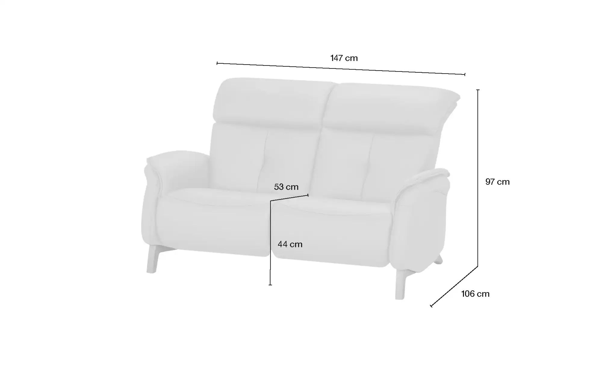 himolla Einzelsofa  4708 ¦ schwarz ¦ Maße (cm): B: 147 H: 97 T: 106 Polster günstig online kaufen