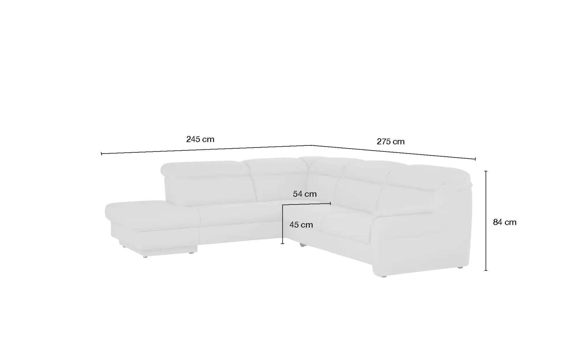 Thumbnail - himolla Ecksofa Leder  9707 ¦ braun ¦ Maße (cm): B: 275 H: 84 T: 245.0 Polstermöbel > Sofas > Ecksofas - Höffner