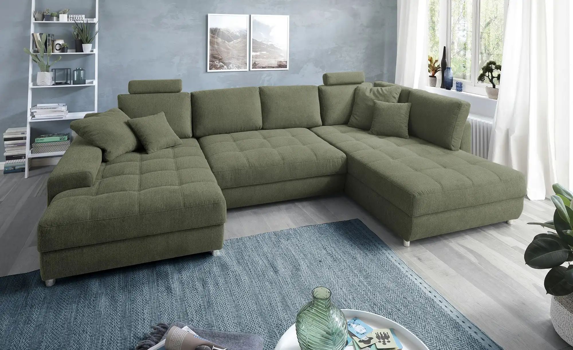 bobb Wohnlandschaft  Arissa de Luxe ¦ grün ¦ Maße (cm): B: 353 H: 84 T: 215 günstig online kaufen