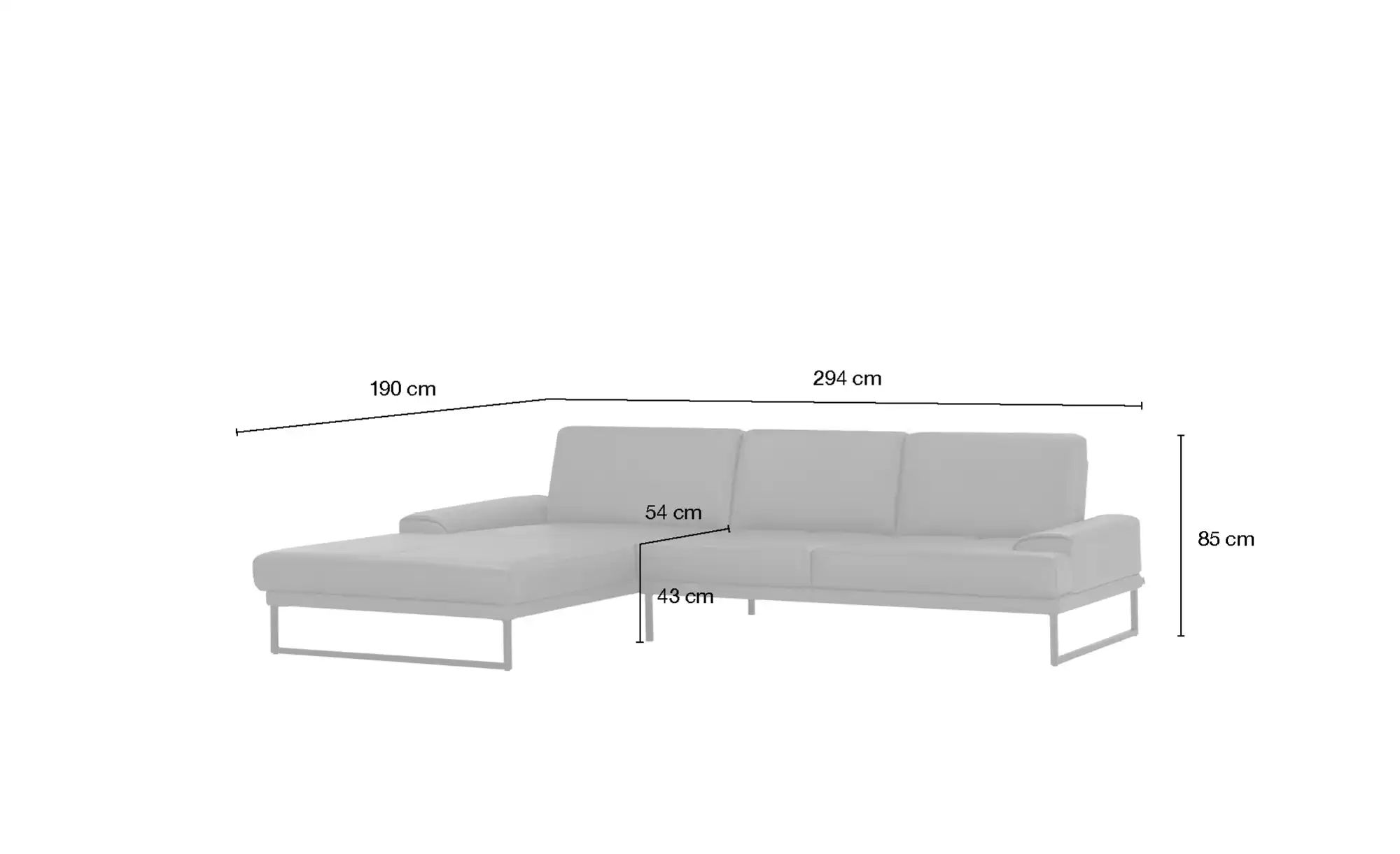 Gallery M Leder Ecksofa Viola | Dunkelblau, links