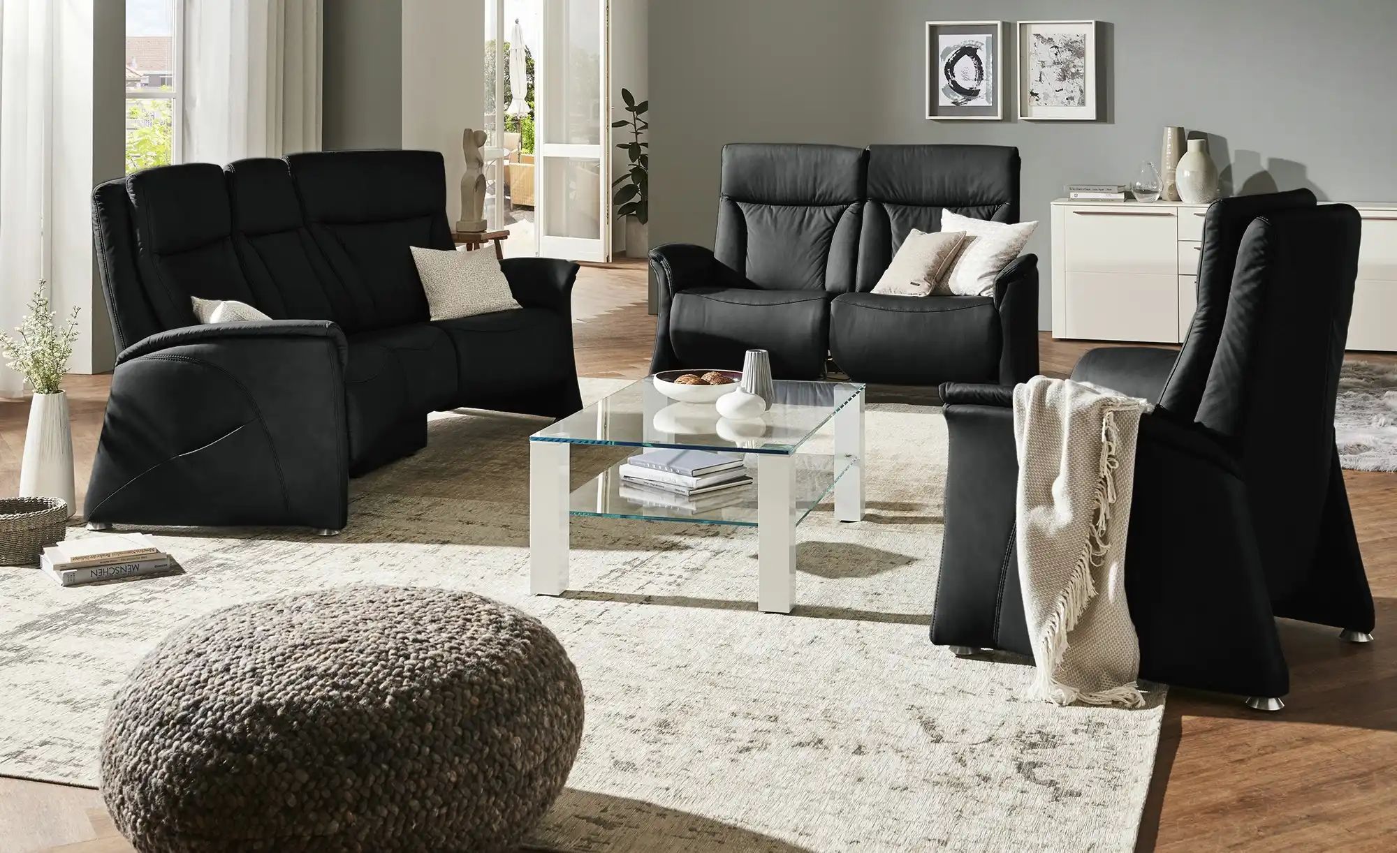 Thumbnail - himolla Trapezsofa 4010 ¦ schwarz ¦ Maße (cm): B: 226 H: 106 T: 102.0 Polstermöbel > Sofas > 3-Sitzer - Höffner