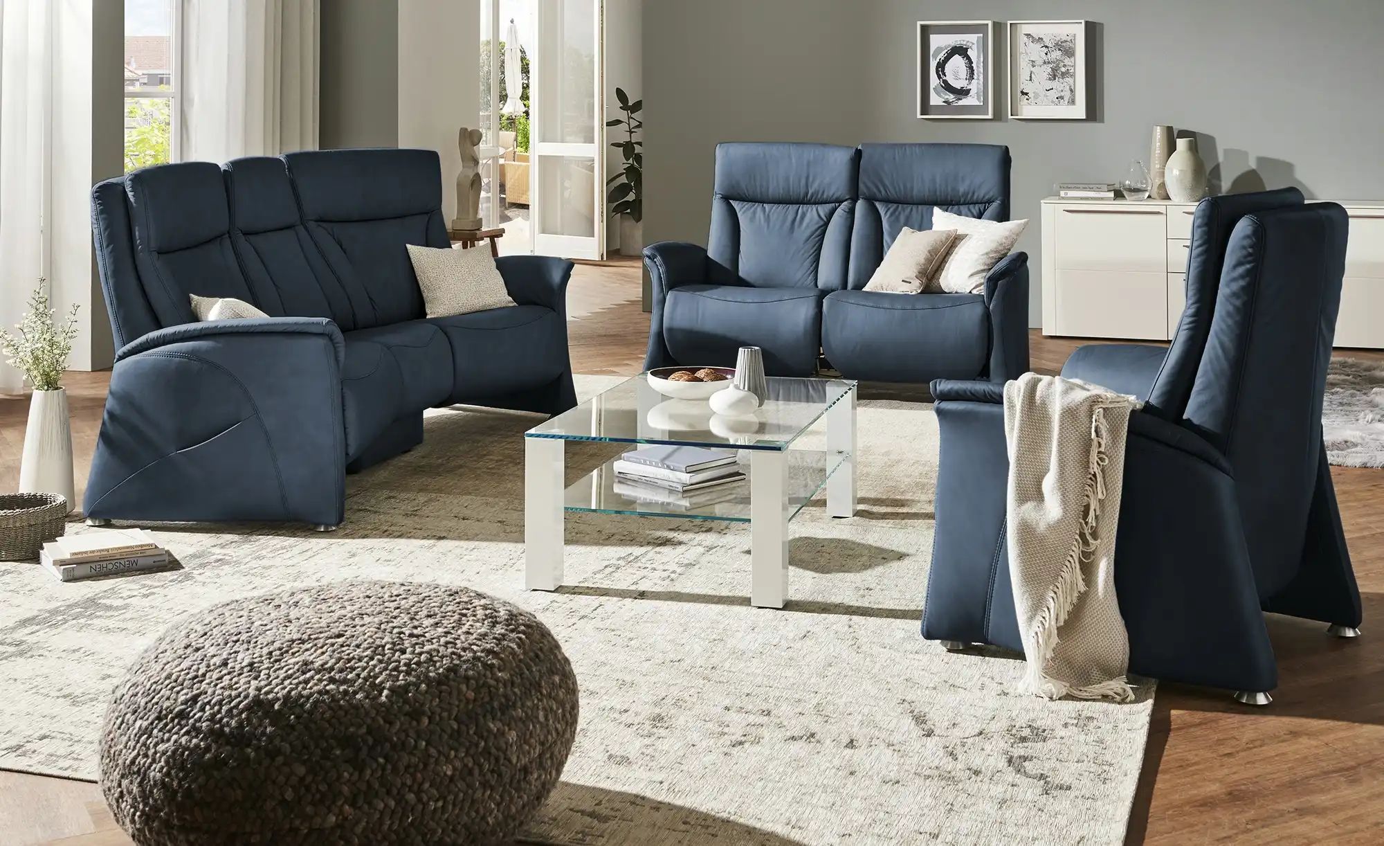 Thumbnail - himolla Trapezsofa 4010 ¦ blau ¦ Maße (cm): B: 226 H: 106 T: 102.0 Polstermöbel > Sofas > 3-Sitzer - Höffner