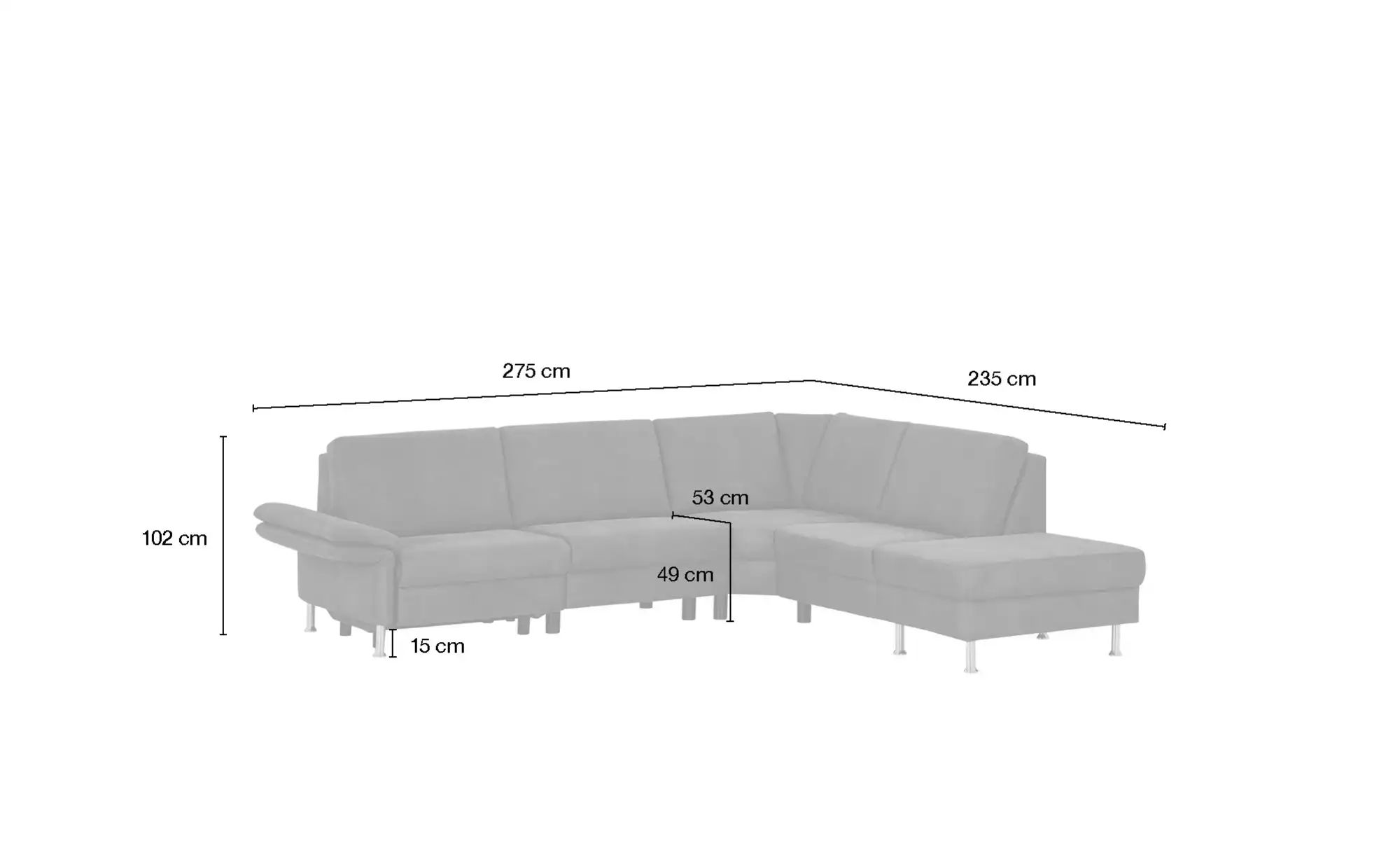 Thumbnail - Diva Ecksofa Diva ¦ braun ¦ Maße (cm): B: 275 H: 100 T: 235.0 Polstermöbel > Sofas > Ecksofas - Höffner