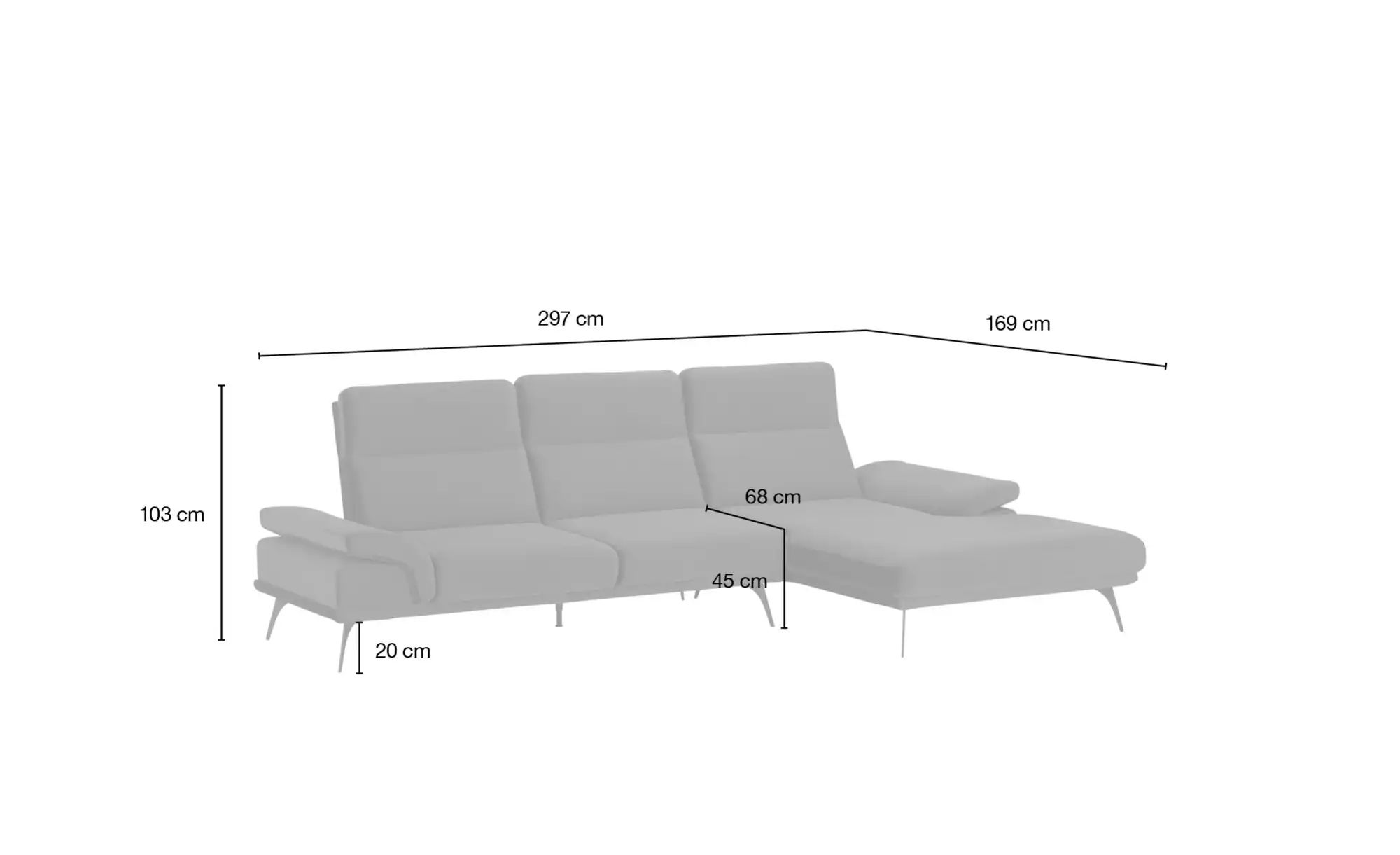 switch Ecksofa  Monte Carlo ¦ gelb ¦ Maße (cm): B: 297 H: 103 T: 169 Polste günstig online kaufen