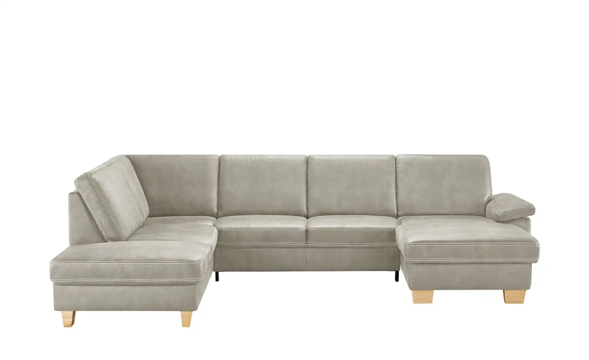 meinSofa Wohnlandschaft  Kunstleder Samu ¦ grau ¦ Maße (cm): B: 316 H: 90 T günstig online kaufen