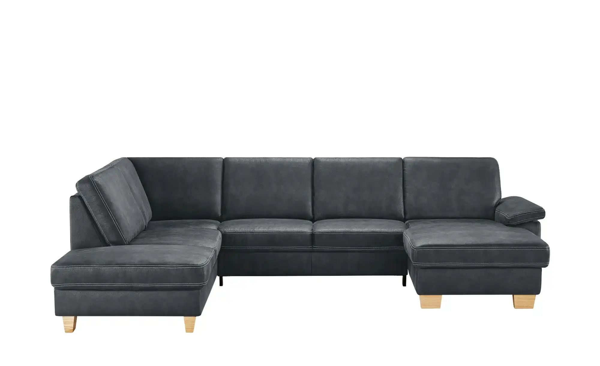 meinSofa Wohnlandschaft  Kunstleder Samu ¦ blau ¦ Maße (cm): B: 316 H: 90 T günstig online kaufen