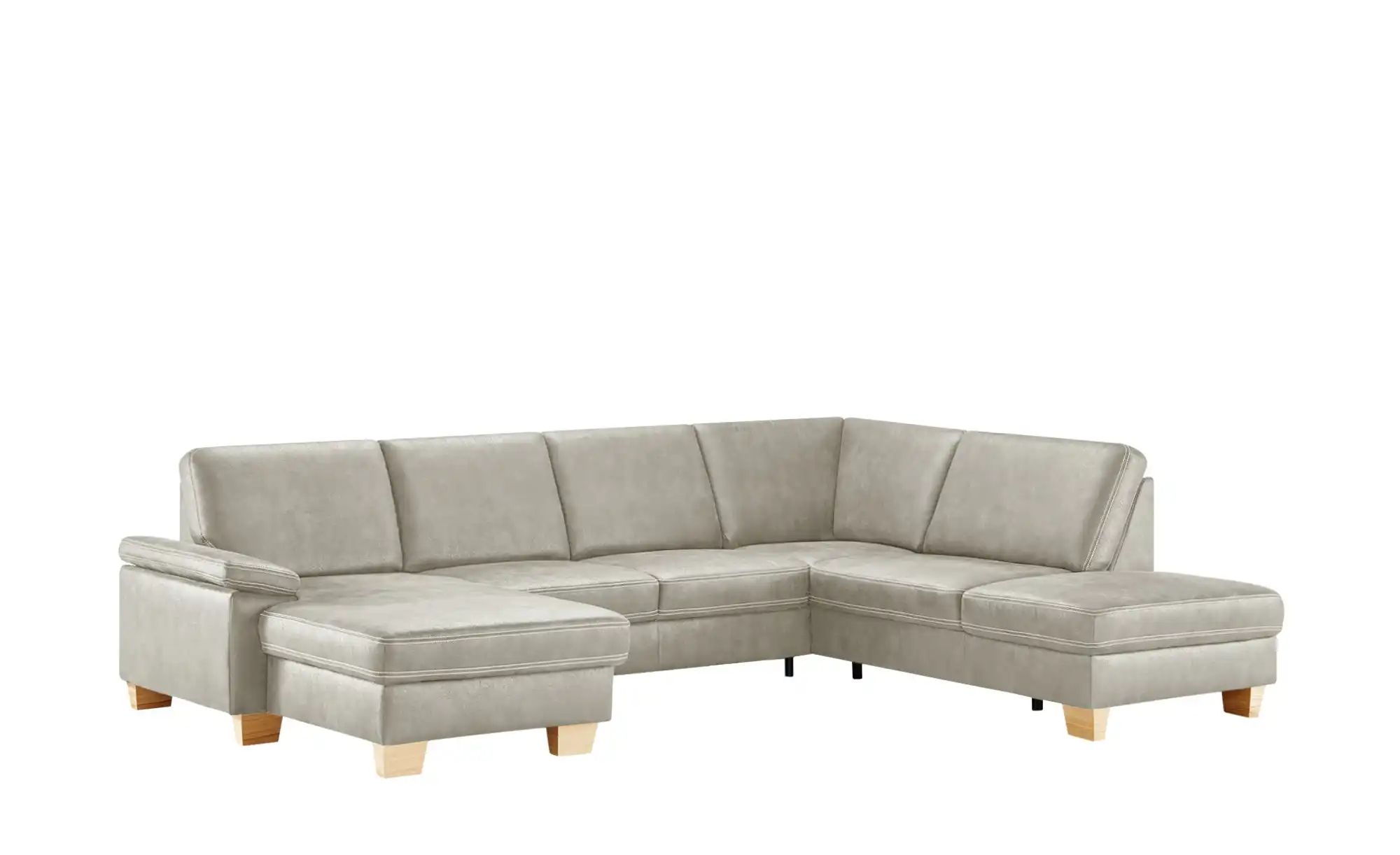 meinSofa Wohnlandschaft  Kunstleder Samu ¦ grau ¦ Maße (cm): B: 316 H: 90 T günstig online kaufen