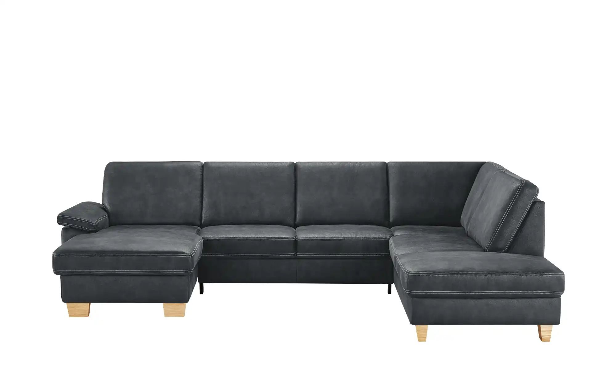 meinSofa Wohnlandschaft  Kunstleder Samu ¦ blau ¦ Maße (cm): B: 316 H: 90 T günstig online kaufen