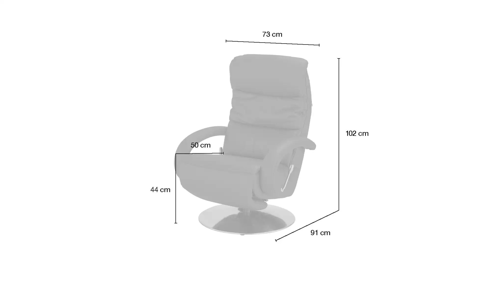 Thumbnail - Hukla Leder-Relaxsessel  Florian ¦ orange ¦ Maße (cm): B: 73 H: 102 T: 91.0 Polstermöbel > Sessel > Relaxsessel - Höffne...