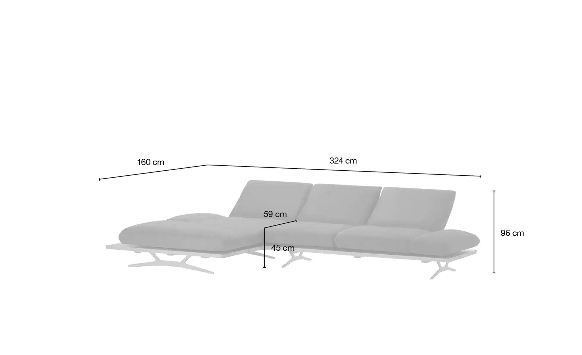 KOINOR Ecksofa  Marilyn ¦ grün ¦ Maße (cm): B: 324 H: 96 T: 160 Polstermöbe günstig online kaufen