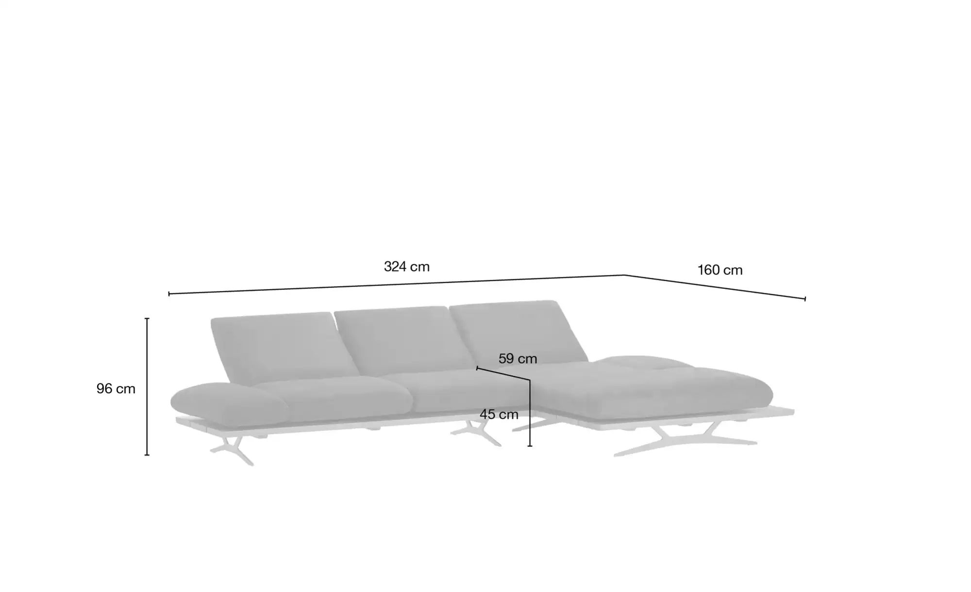 KOINOR Ecksofa  Marilyn ¦ rot ¦ Maße (cm): B: 324 H: 96 T: 160 Polstermöbel günstig online kaufen